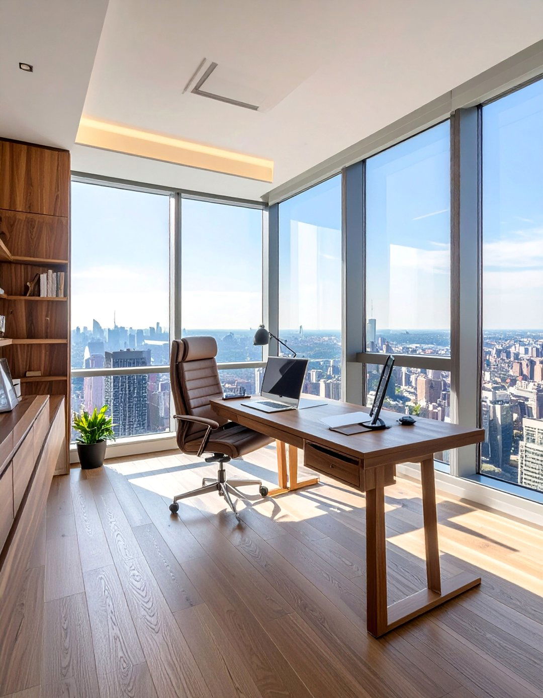 Penthouse Design Featuring a Home Office with a View - 25 Penthouse Design Ideas for Luxurious Urban Living