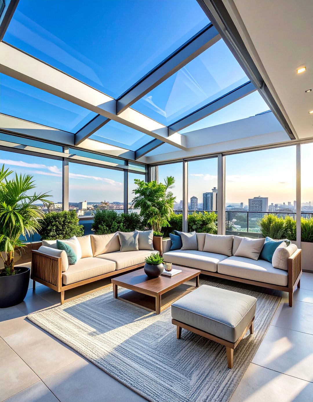 Penthouse Design Featuring a Retractable Glass Roof - 25 Penthouse Design Ideas for Luxurious Urban Living