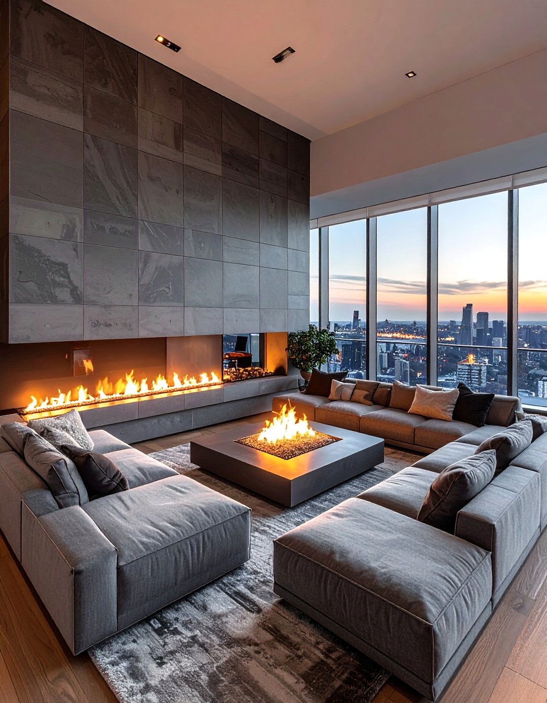 Penthouse Design Incorporating a Sunken Living Room - 25 Penthouse Design Ideas for Luxurious Urban Living
