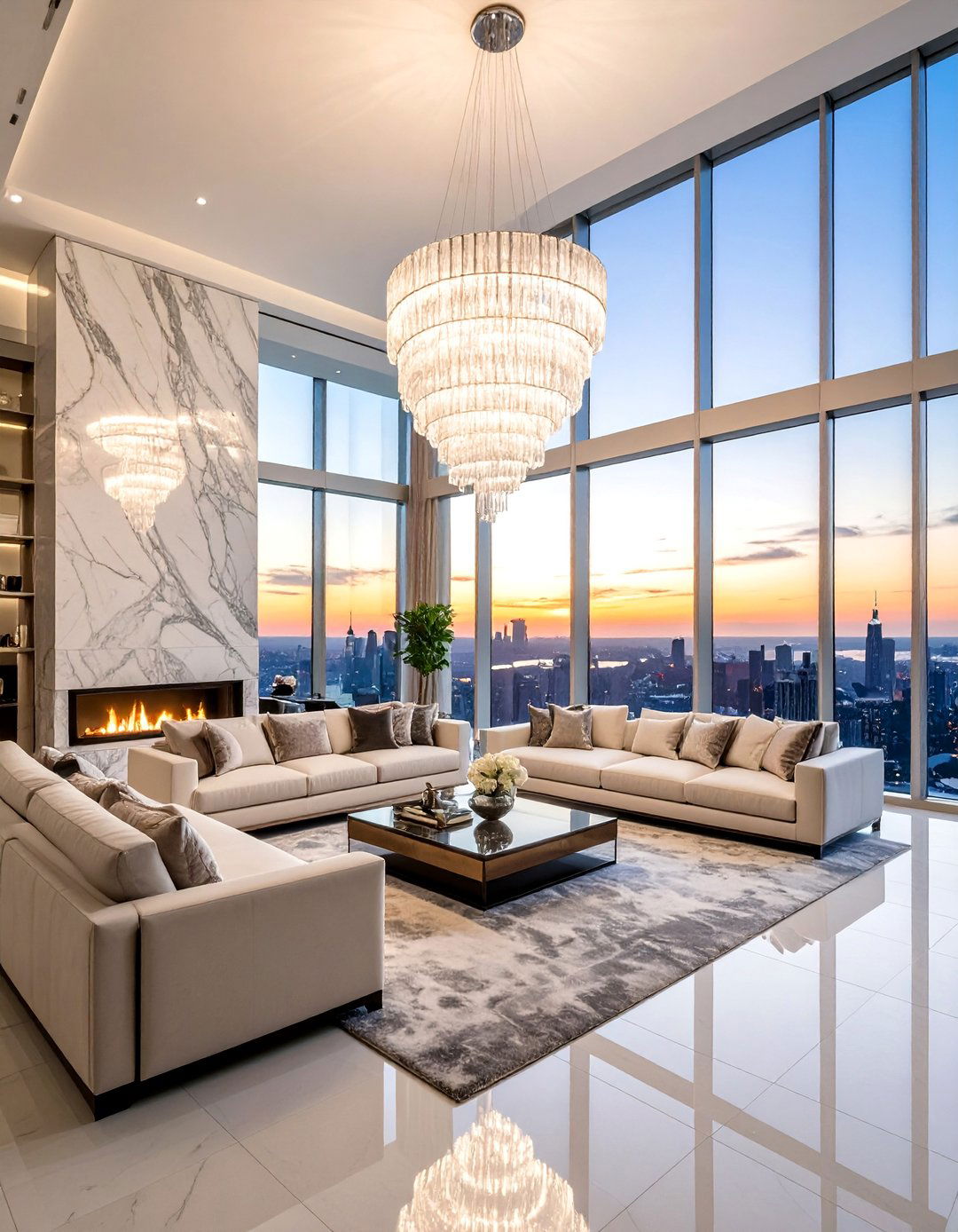 Penthouse Design with a Double Height Living Room - 25 Penthouse Design Ideas for Luxurious Urban Living