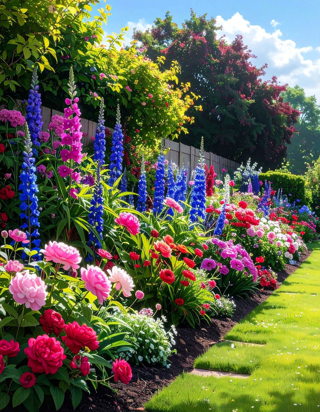 Perennial Color Border - 40 English Garden Design Ideas for a Timeless Landscape