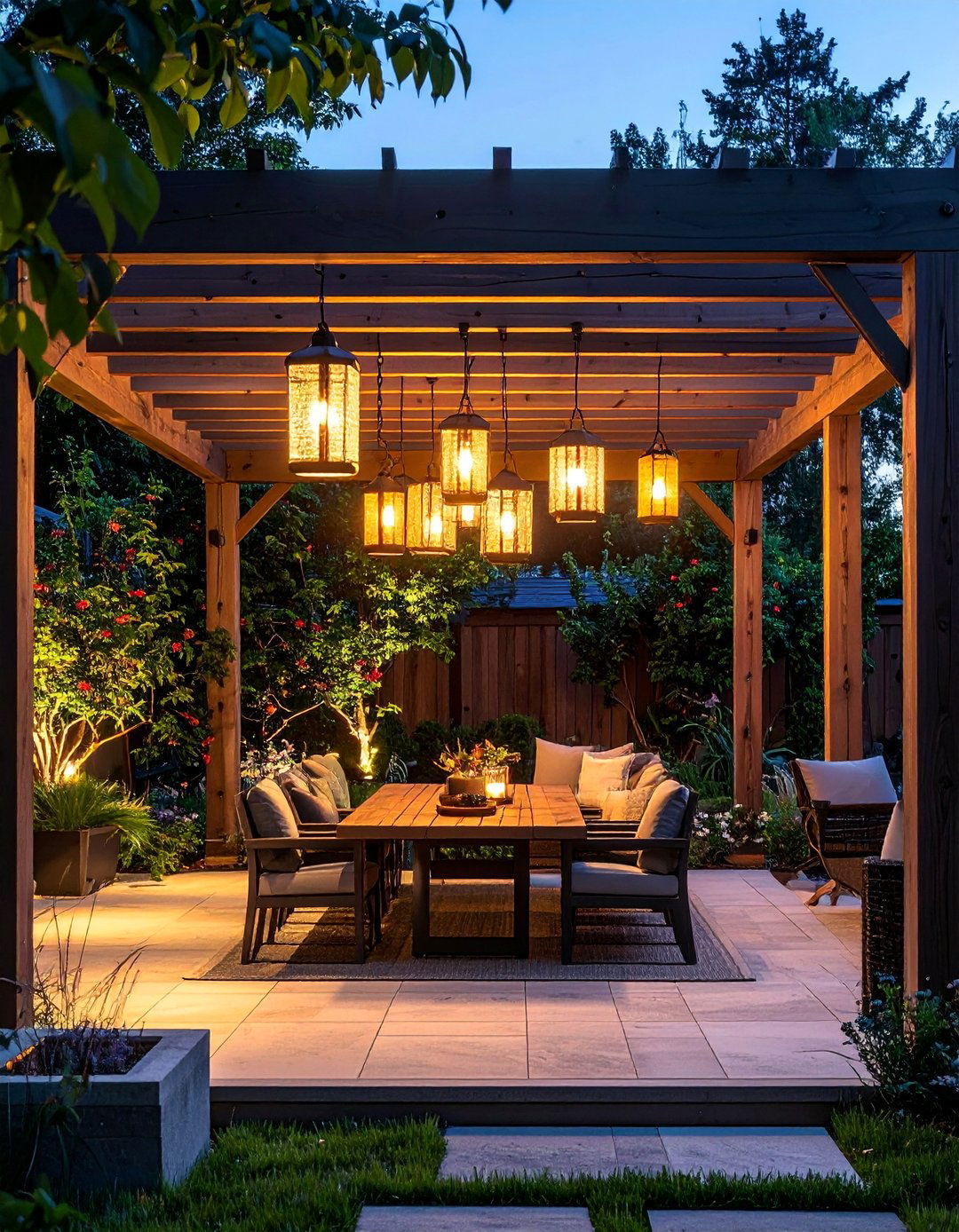 Pergola Hanging Lanterns - 40 Garden Lighting Ideas to Illuminate Your Outdoor Space