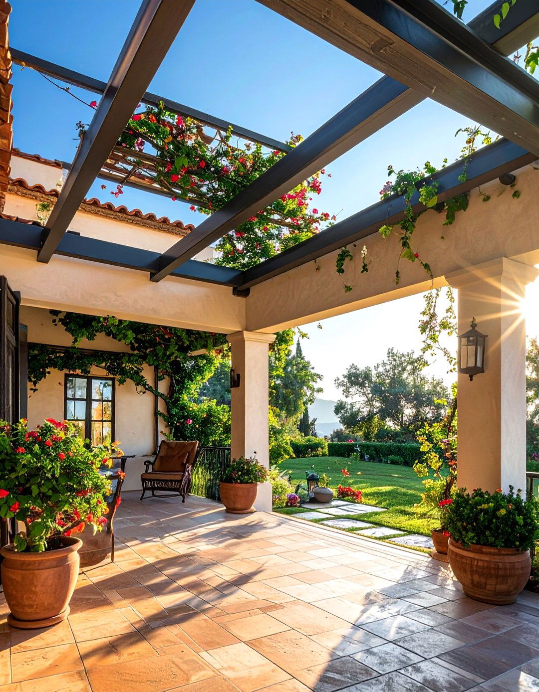 Pergola Style Metal Roof Porch - 30 Metal Roof Porch Design Ideas for Durability