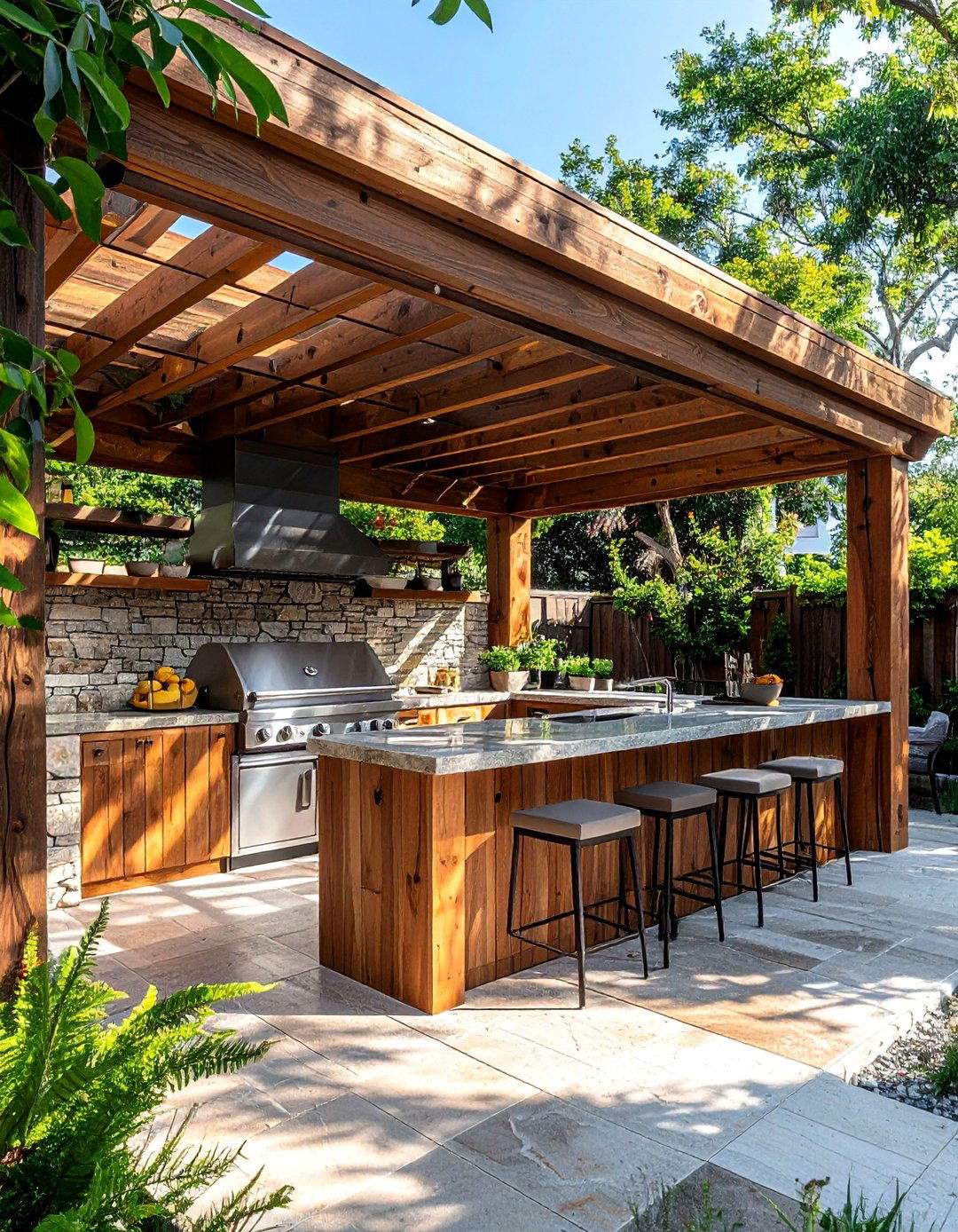 Pergola Style Outdoor Kitchen Designs - 25 Covered Outdoor Kitchen Ideas for Year-Round Cooking