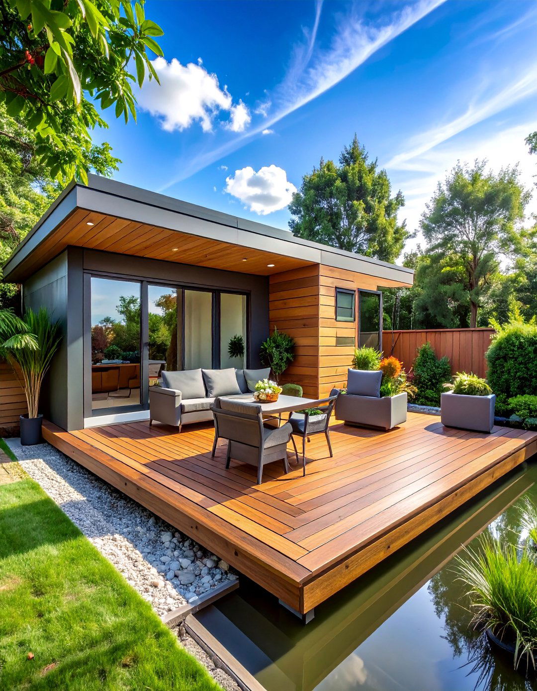 Pet Friendly Deck with Animal Amenities - 20 Floating Deck Ideas for a Modern Outdoor Living Space