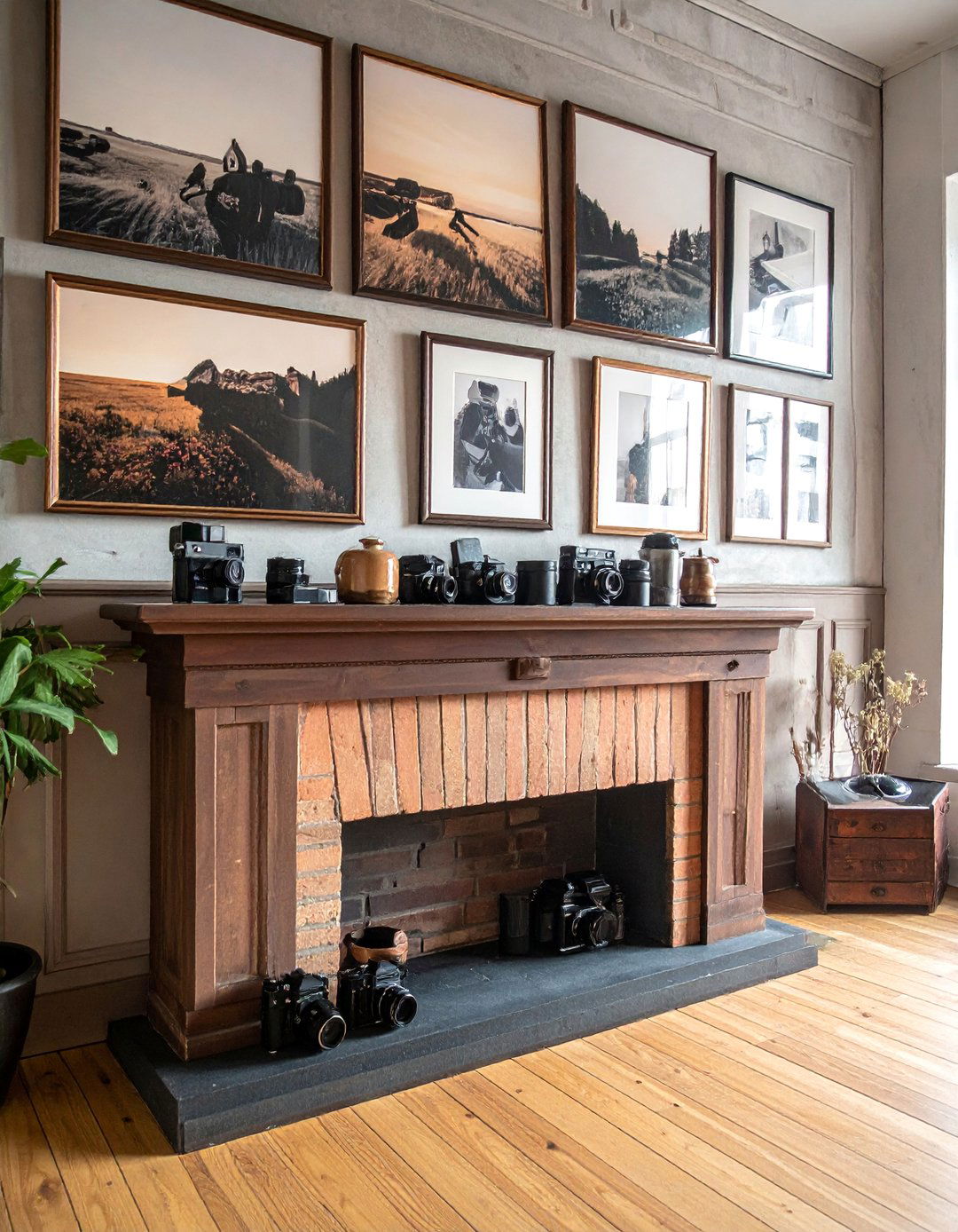 Photography Gallery Wall - 40 Stylish Mantel Decor Ideas for Every Season