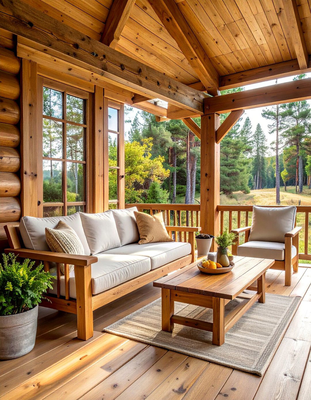 Pine Furniture Rustic Collection - 30 Rustic Porch Ideas to Enhance Your Outdoor Space