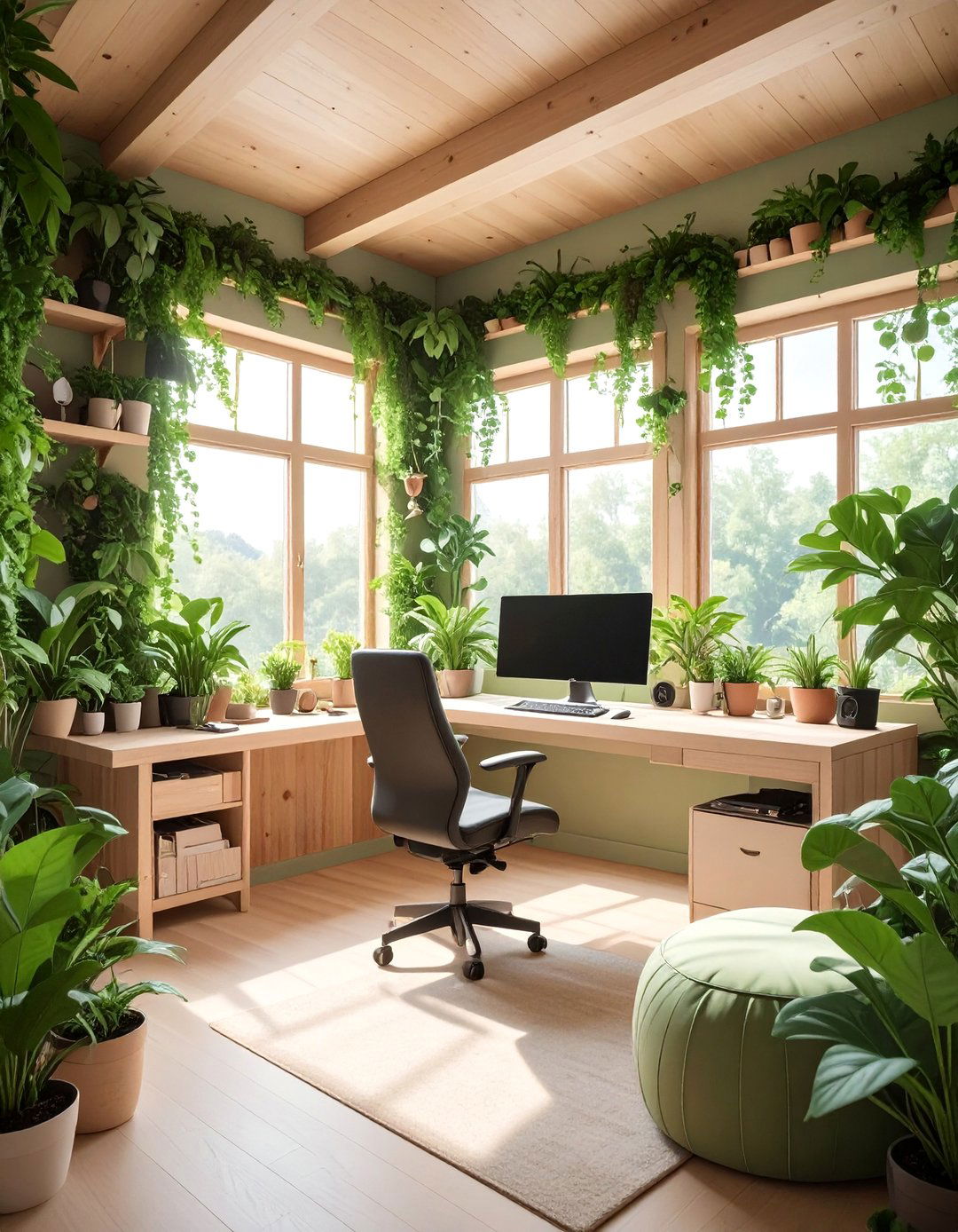 Plant Filled Gaming Oasis - 20 Gamer Girl Room Ideas for a Fun and Stylish Setup
