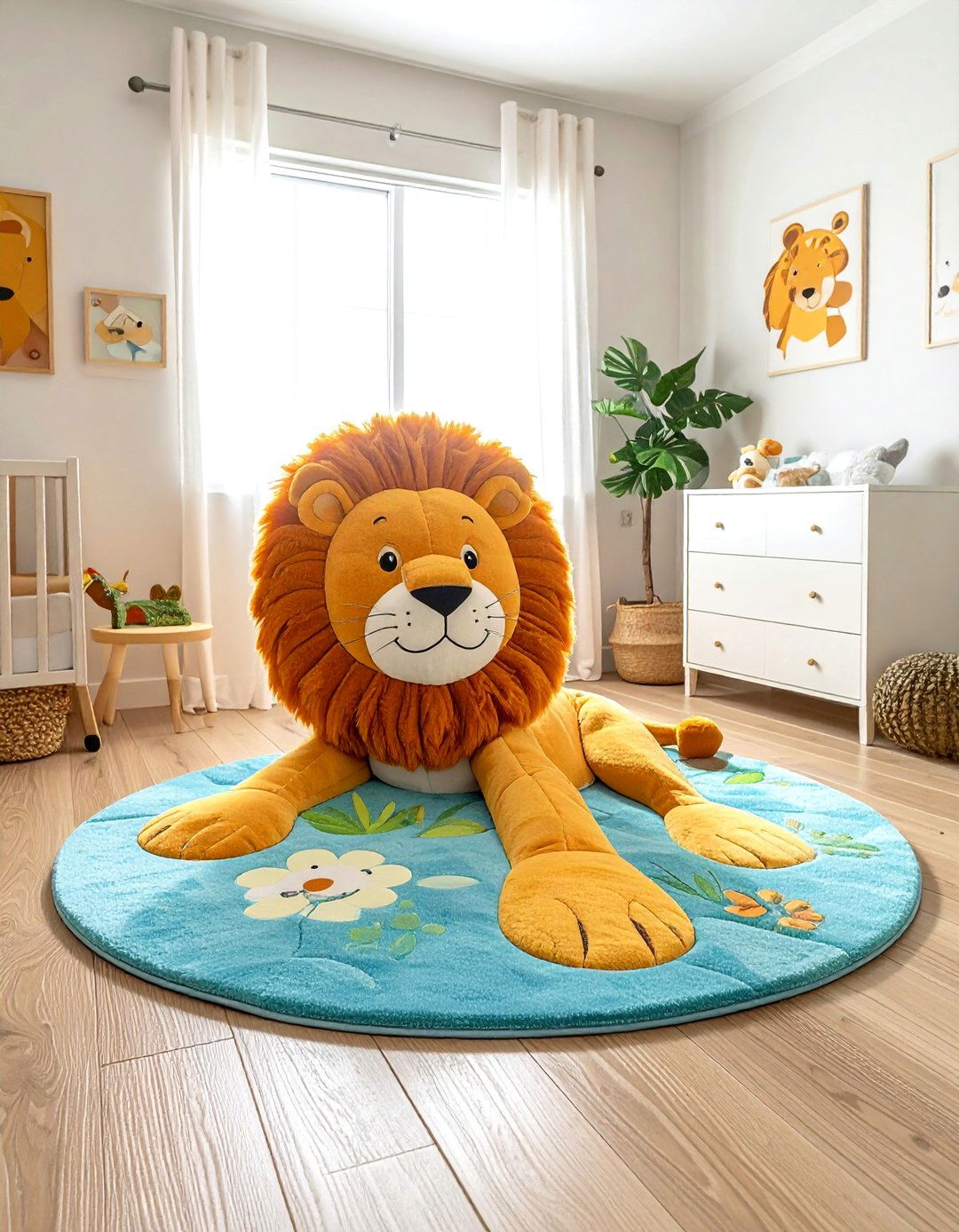 Playful Animal Shaped Rug - 25 Safari Nursery Decor Ideas for a Wild Theme