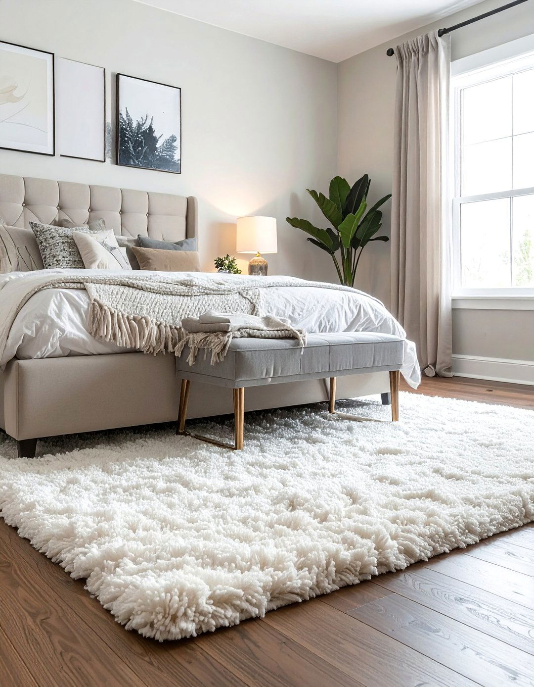 Plush Area Rug for Underfoot Comfort - 40 Cozy Bedroom Ideas for a Relaxing Retreat