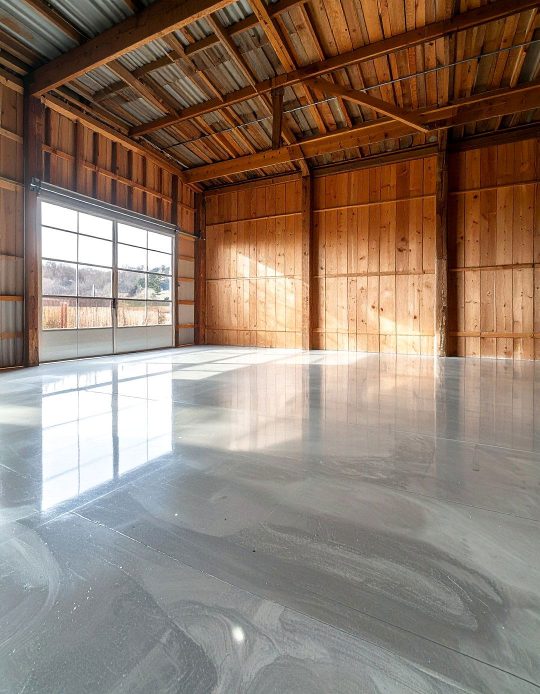 Polished Concrete Elegance - 20 Shed Floor Ideas for Durable and Stylish Spaces