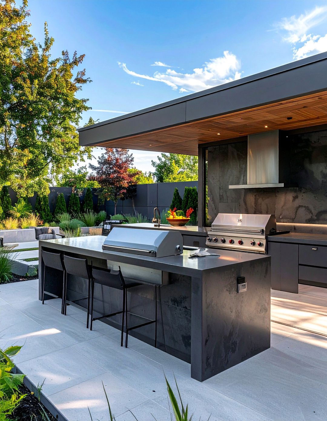 Polished Concrete Outdoor Kitchen Countertops - 25 Concrete Landscaping Ideas for Modern Outdoor Spaces