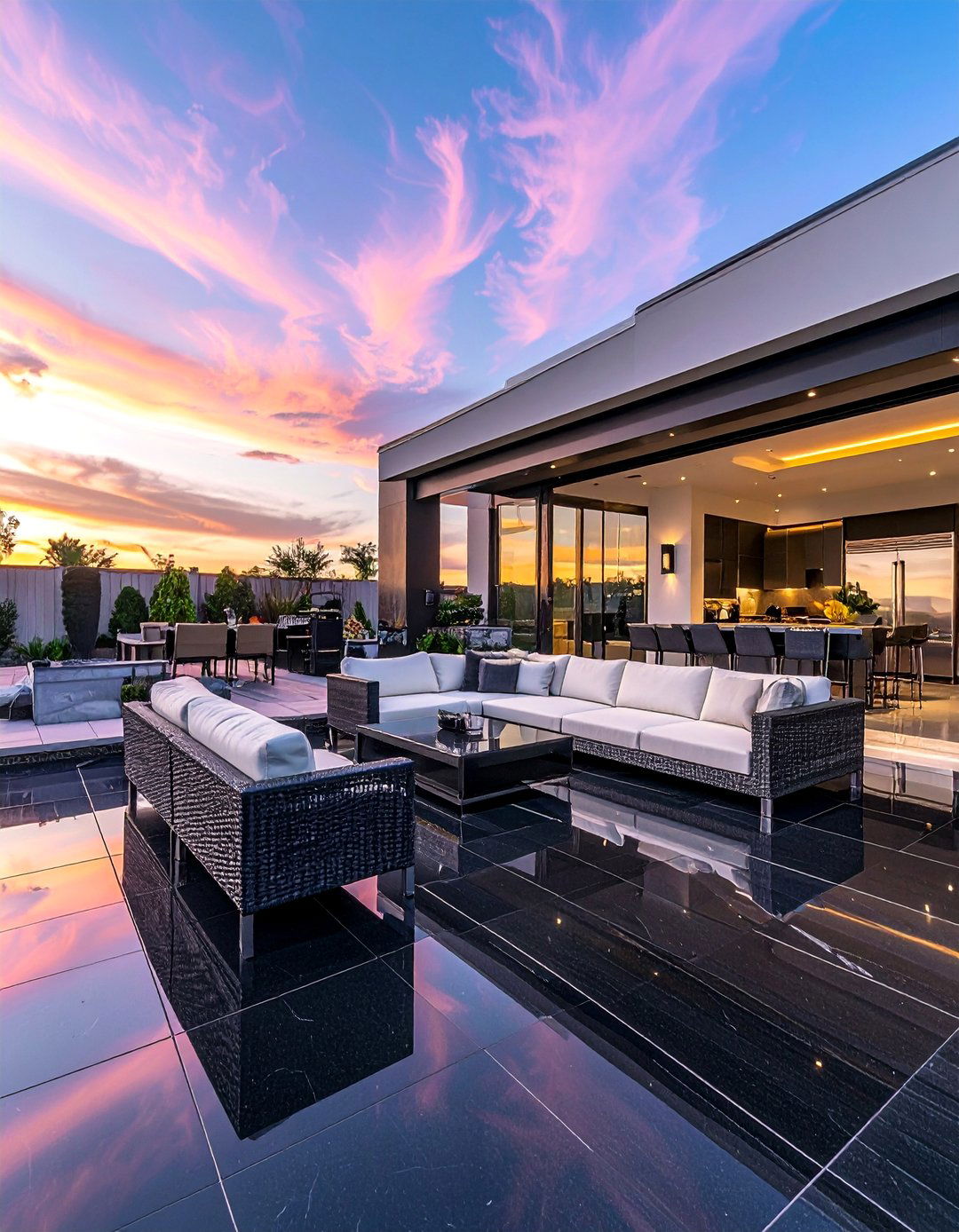 Polished Granite Patio Tiles for Luxury - 30 Patio Tile Ideas for a Stylish Outdoor Space