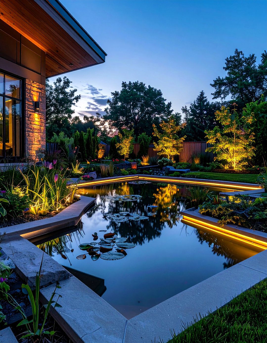Pond Perimeter Glow - 40 Garden Lighting Ideas to Illuminate Your Outdoor Space