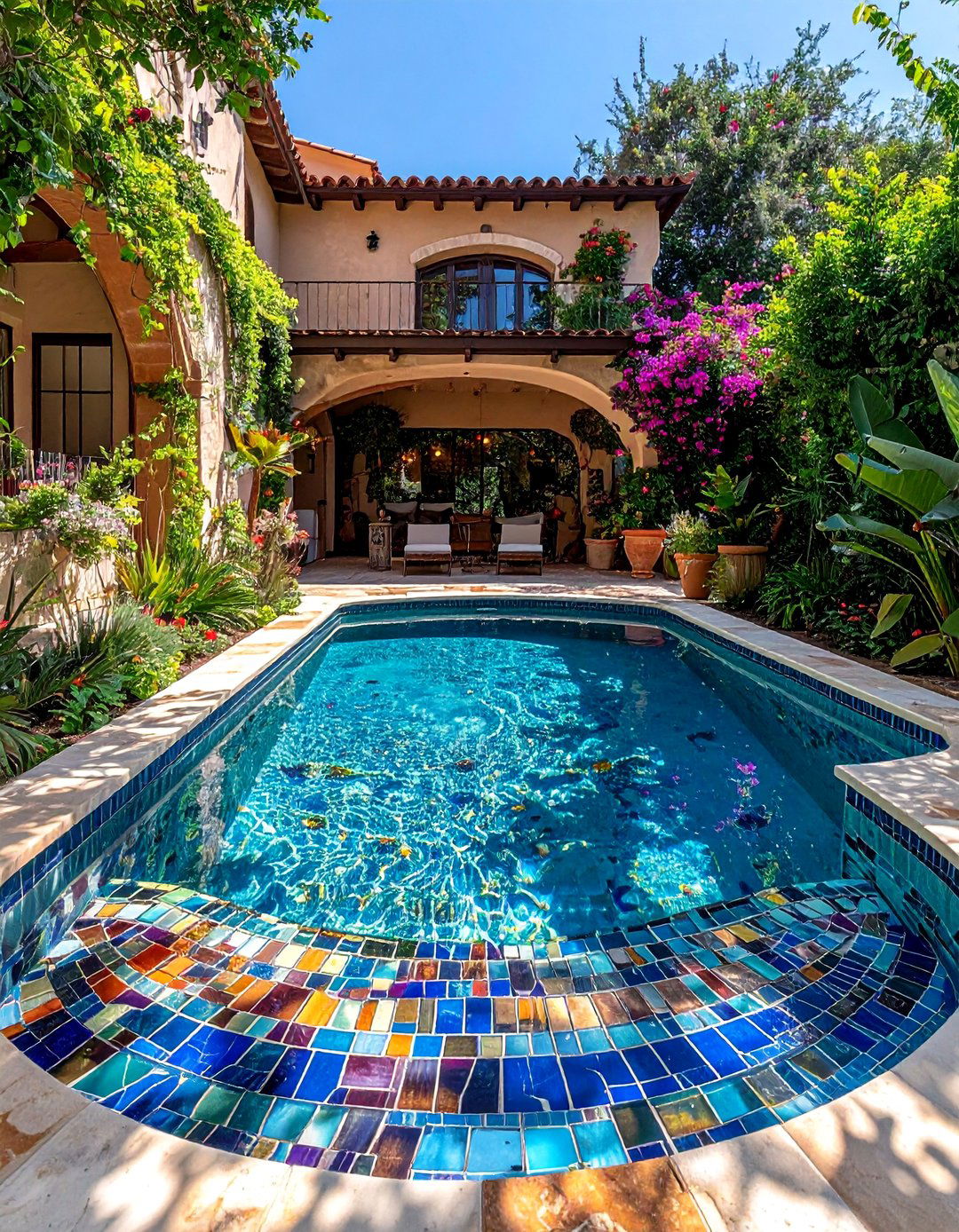 Pool with Custom Mosaic Artwork - 30 Luxury Swimming Pool Design Ideas for Your Backyard