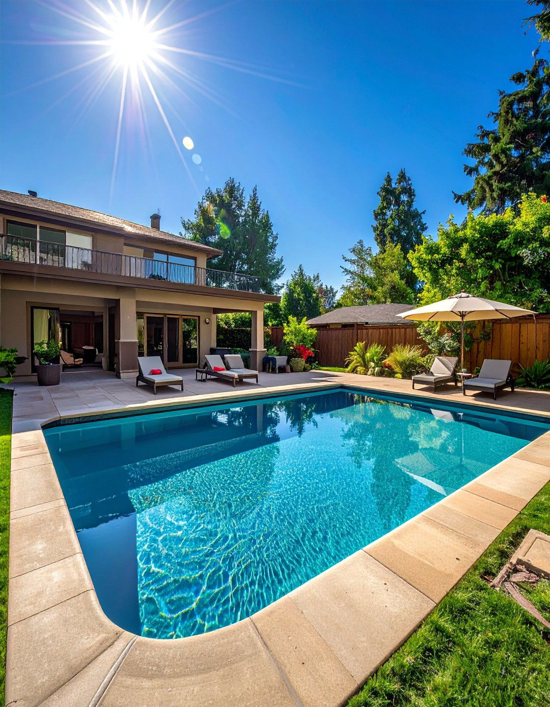 Pool with Tanning Ledge and Sun Shelf - 30 Luxury Swimming Pool Design Ideas for Your Backyard