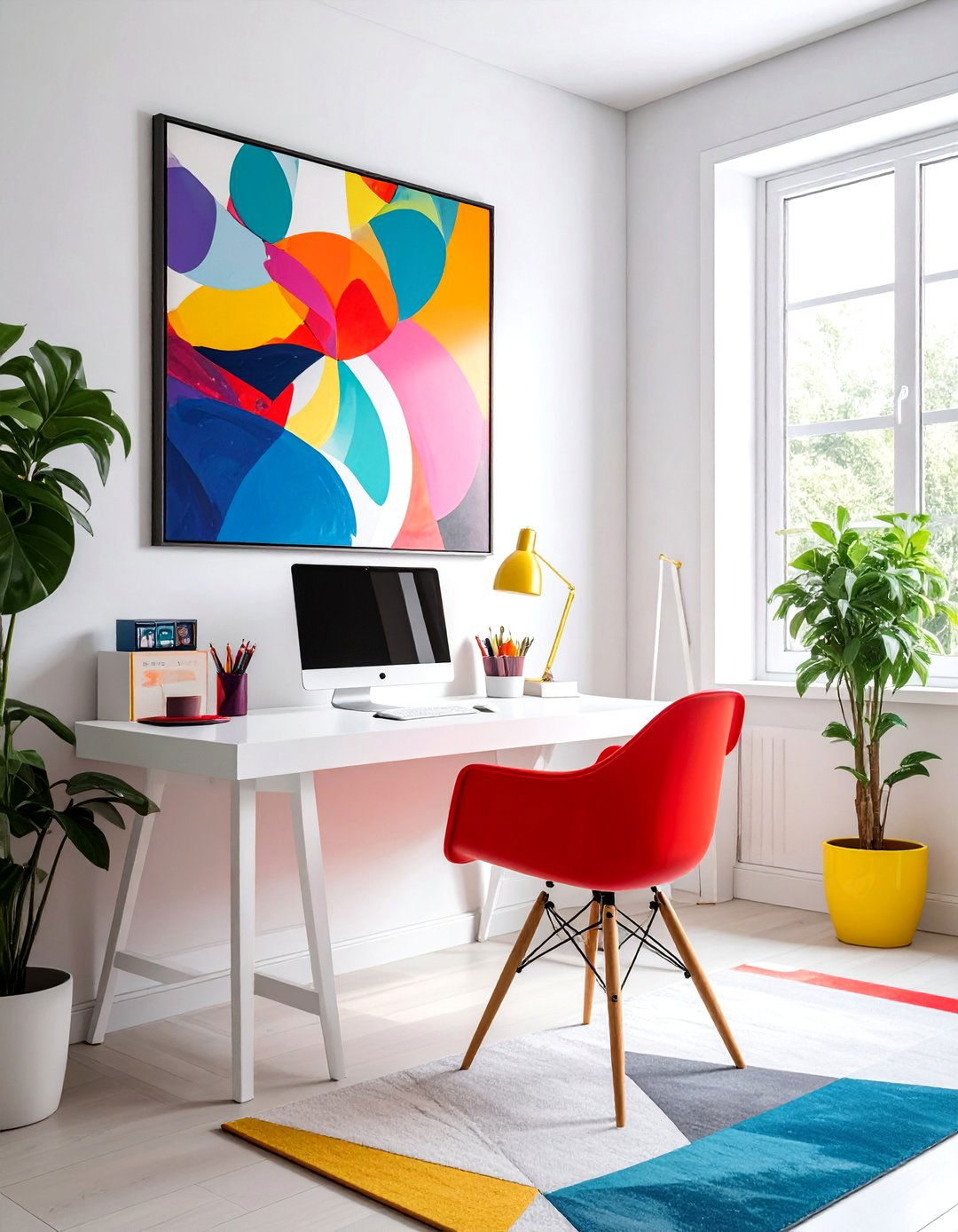 Pop Art Infused Eclectic Home Office - 25 Eclectic Home Office Ideas for Creative Workspaces