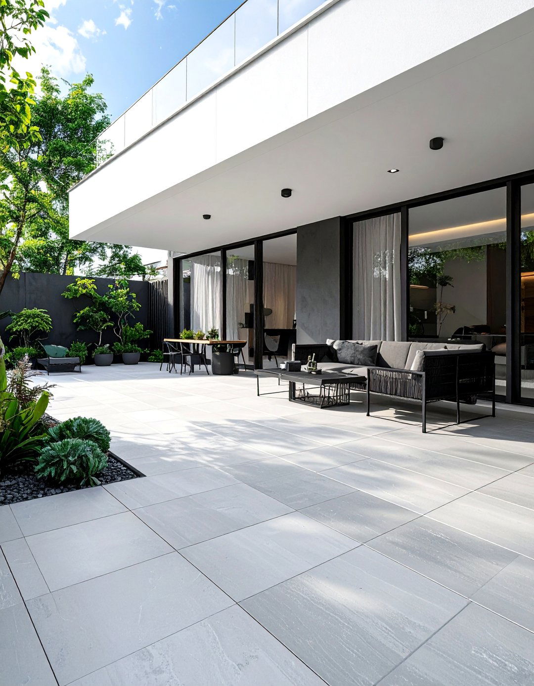 Porcelain Patio Tiles for a Sleek Finish - 30 Patio Tile Ideas for a Stylish Outdoor Space