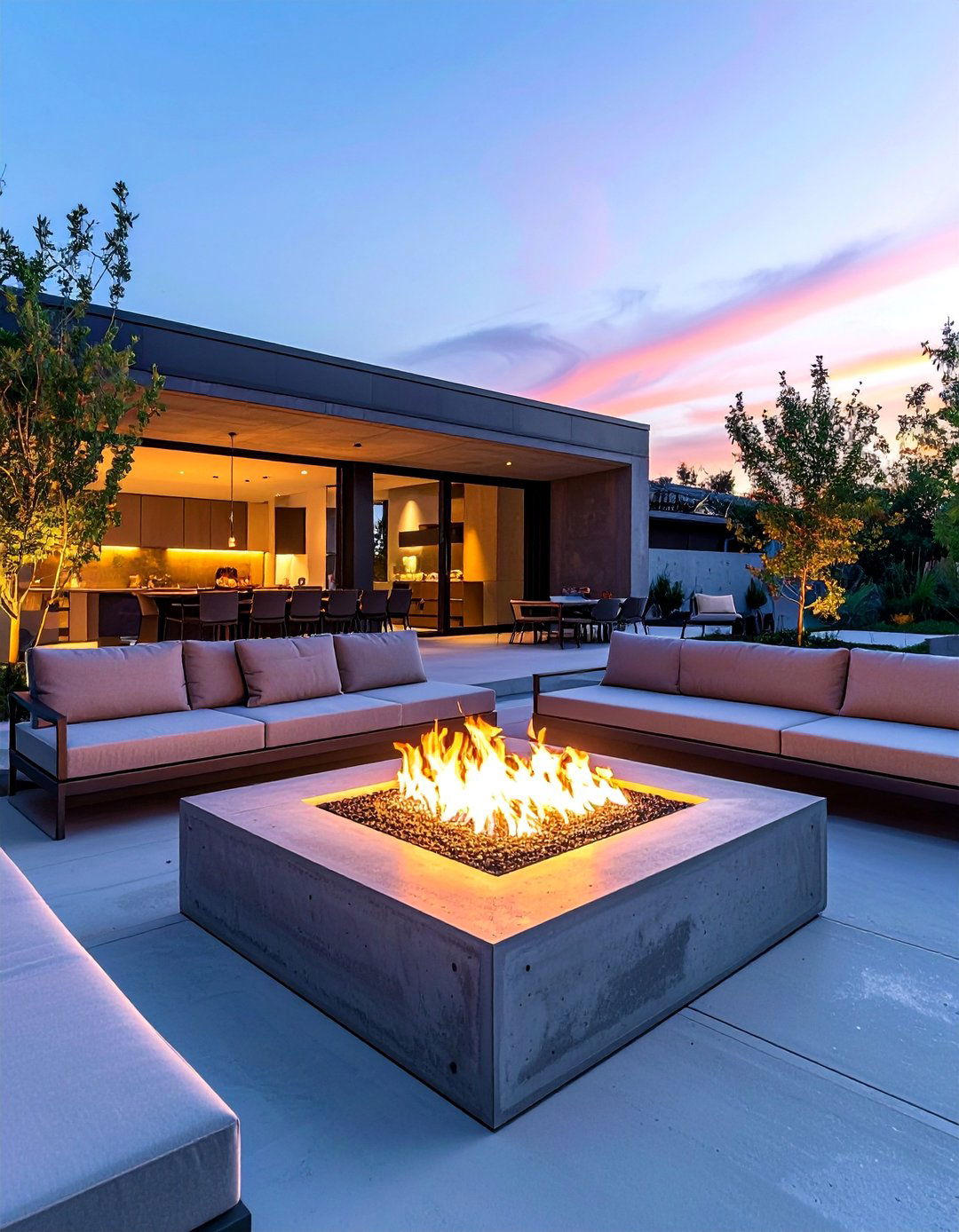 Poured Concrete Fire Pit - 25 Concrete Landscaping Ideas for Modern Outdoor Spaces