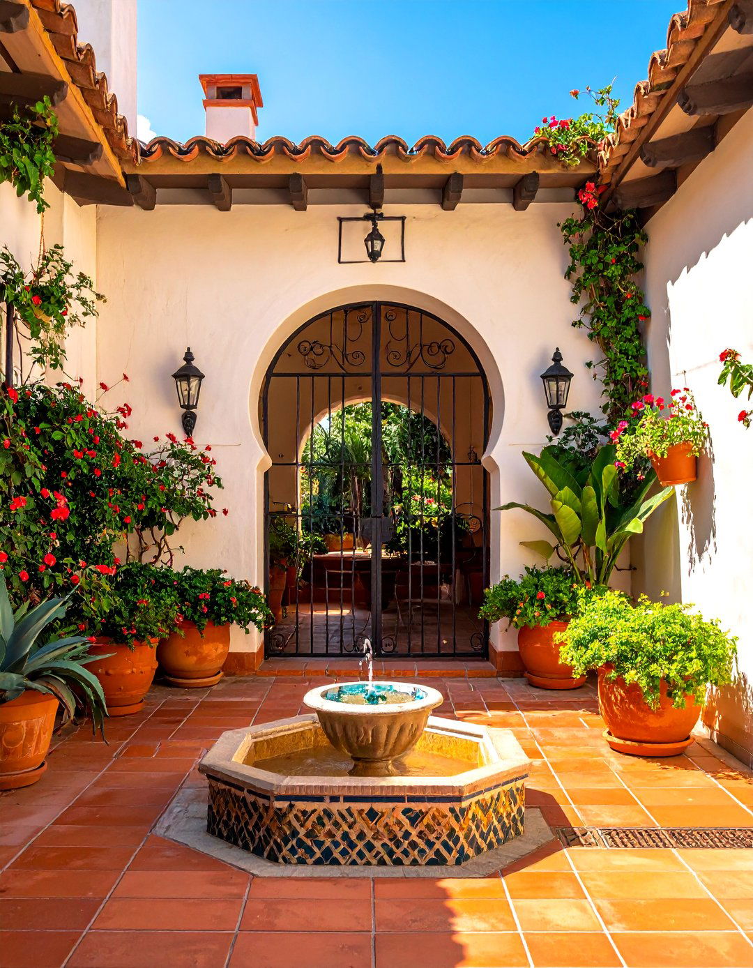 Private Courtyard Entrance Spanish Bungalow Exterior - 25 Spanish Bungalow Exterior Ideas for Timeless Appeal