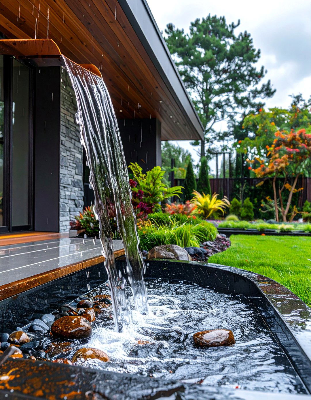 Rain Chain Downspouts - 35 Modern House Exterior Design Ideas for a Sleek Look
