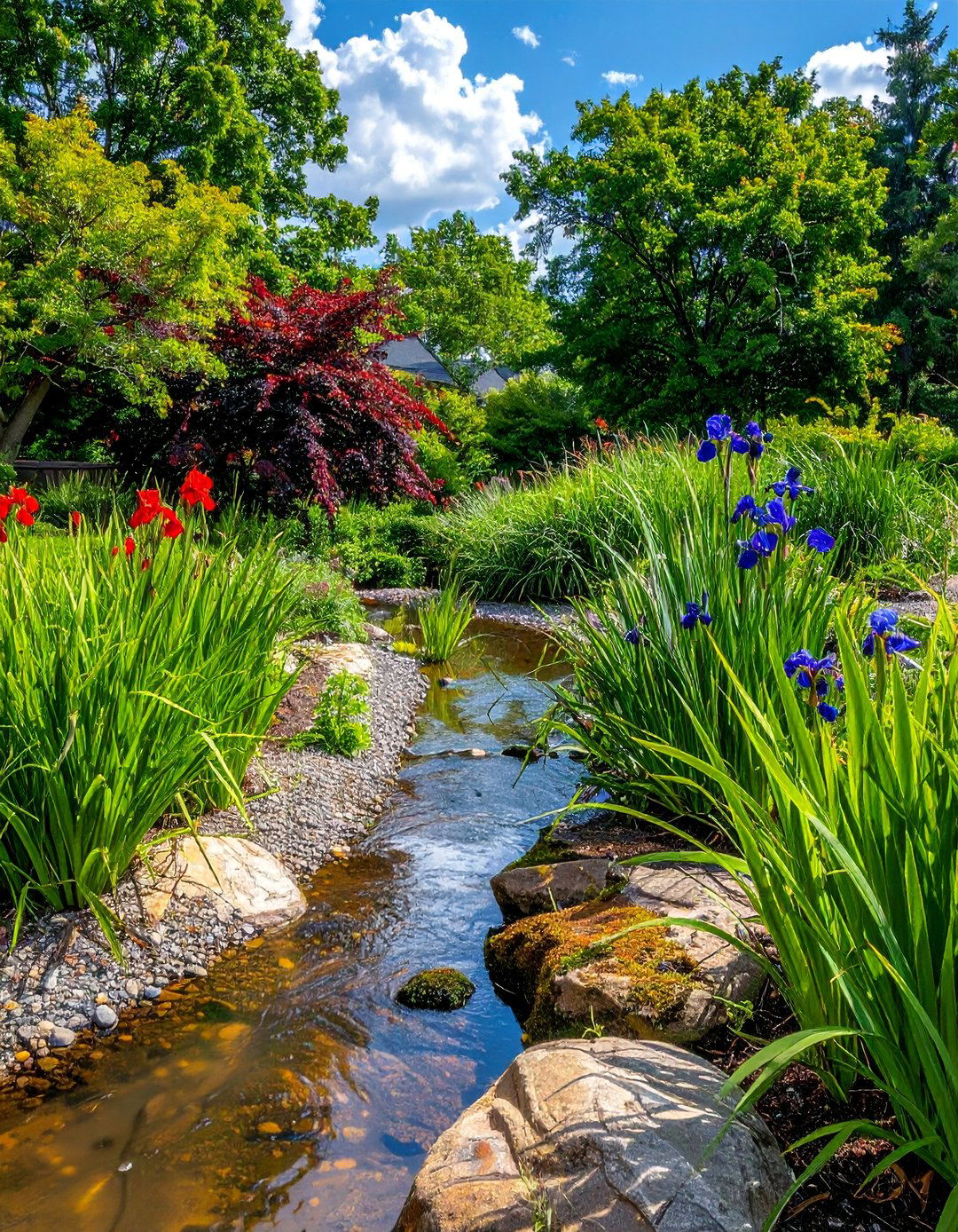 Rain Garden Creek Overflow - 30 Front Yard Dry Creek Bed Landscaping Ideas