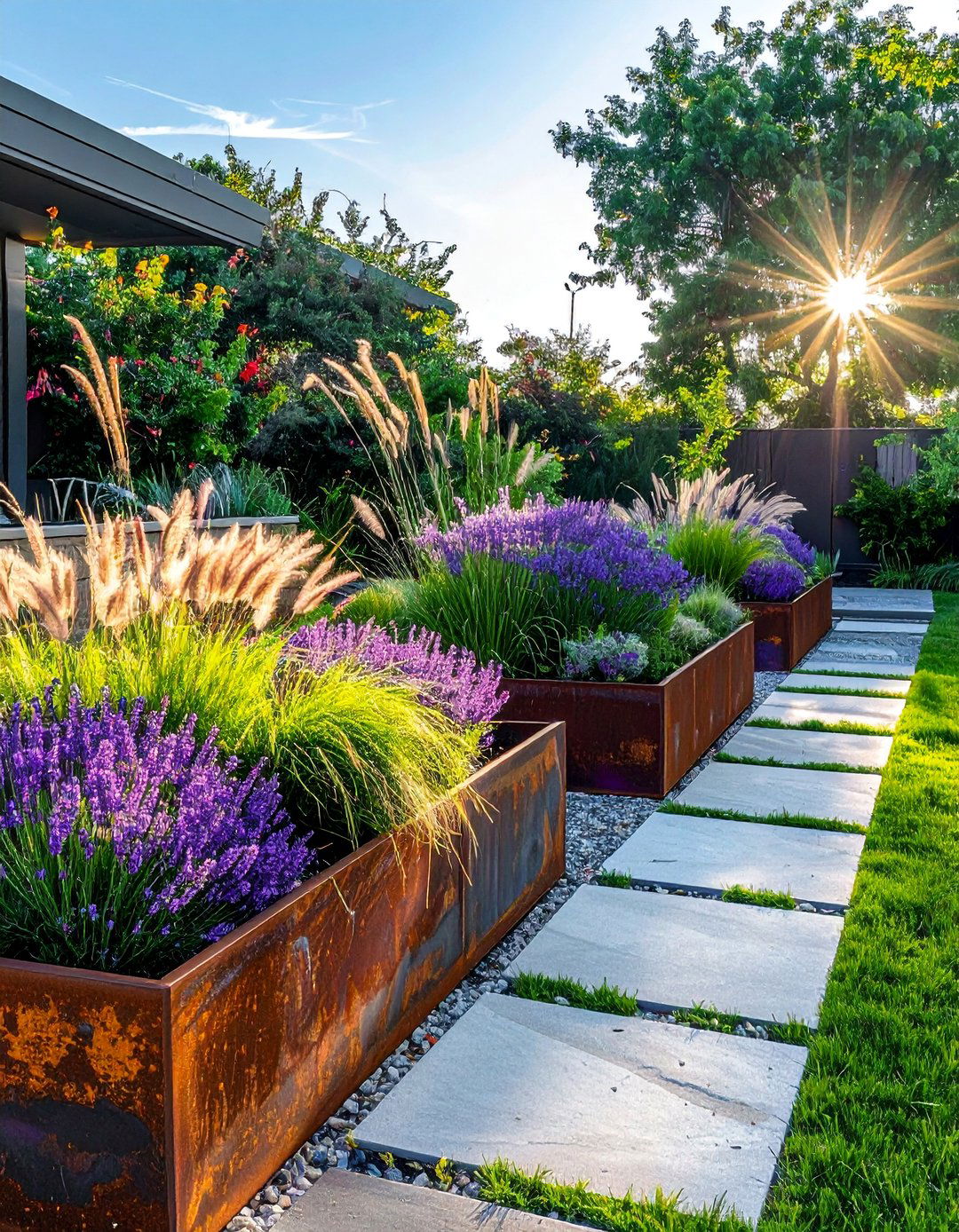 Raised Planter Beds in a Narrow Garden - 20 Narrow Garden Ideas to Maximize Small Spaces