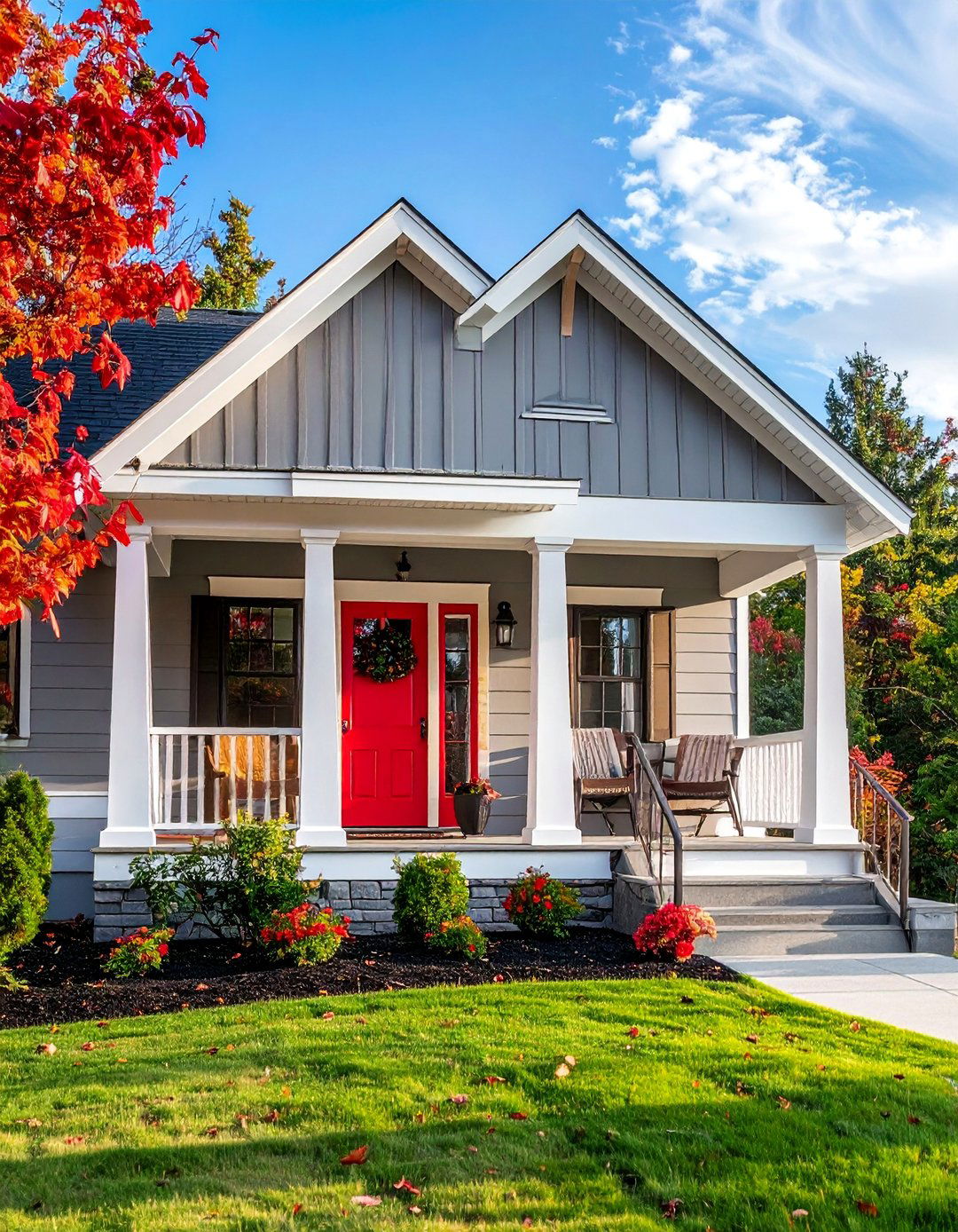 Raised Ranch Front Porch with a Gable Roof - 25 Raised Ranch Front Porch Ideas for Curb Appeal