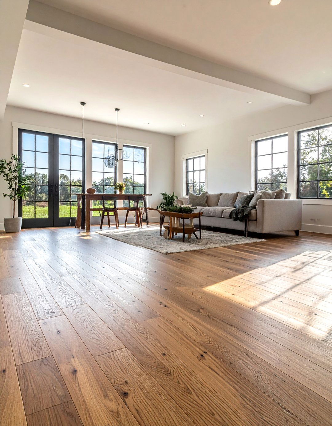 Random Width Wood Plank Flooring - 40 Farmhouse Flooring Ideas to Enhance Your Home's Charm