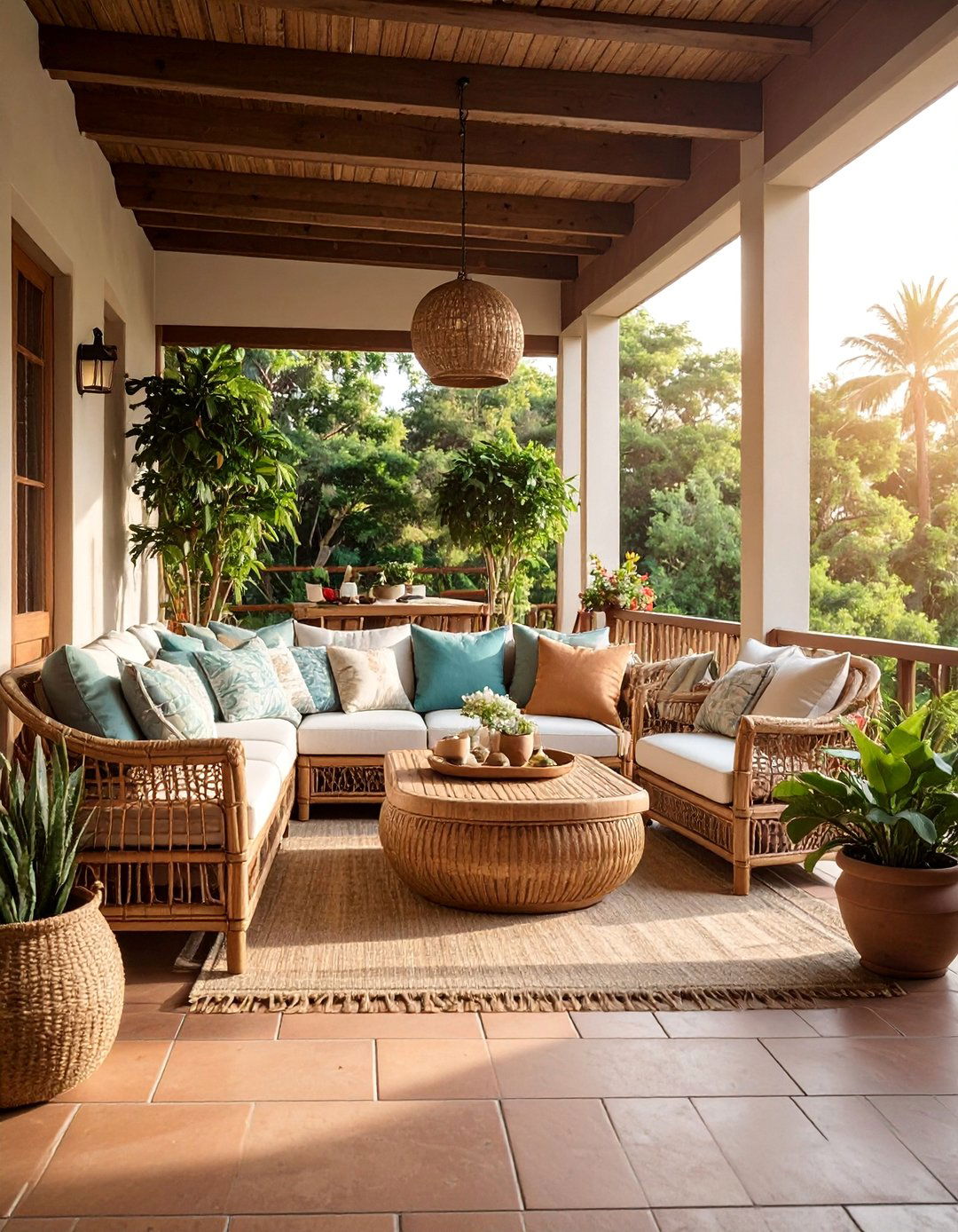 Rattan Furniture Comfort Zone - 30 Rustic Porch Ideas to Enhance Your Outdoor Space