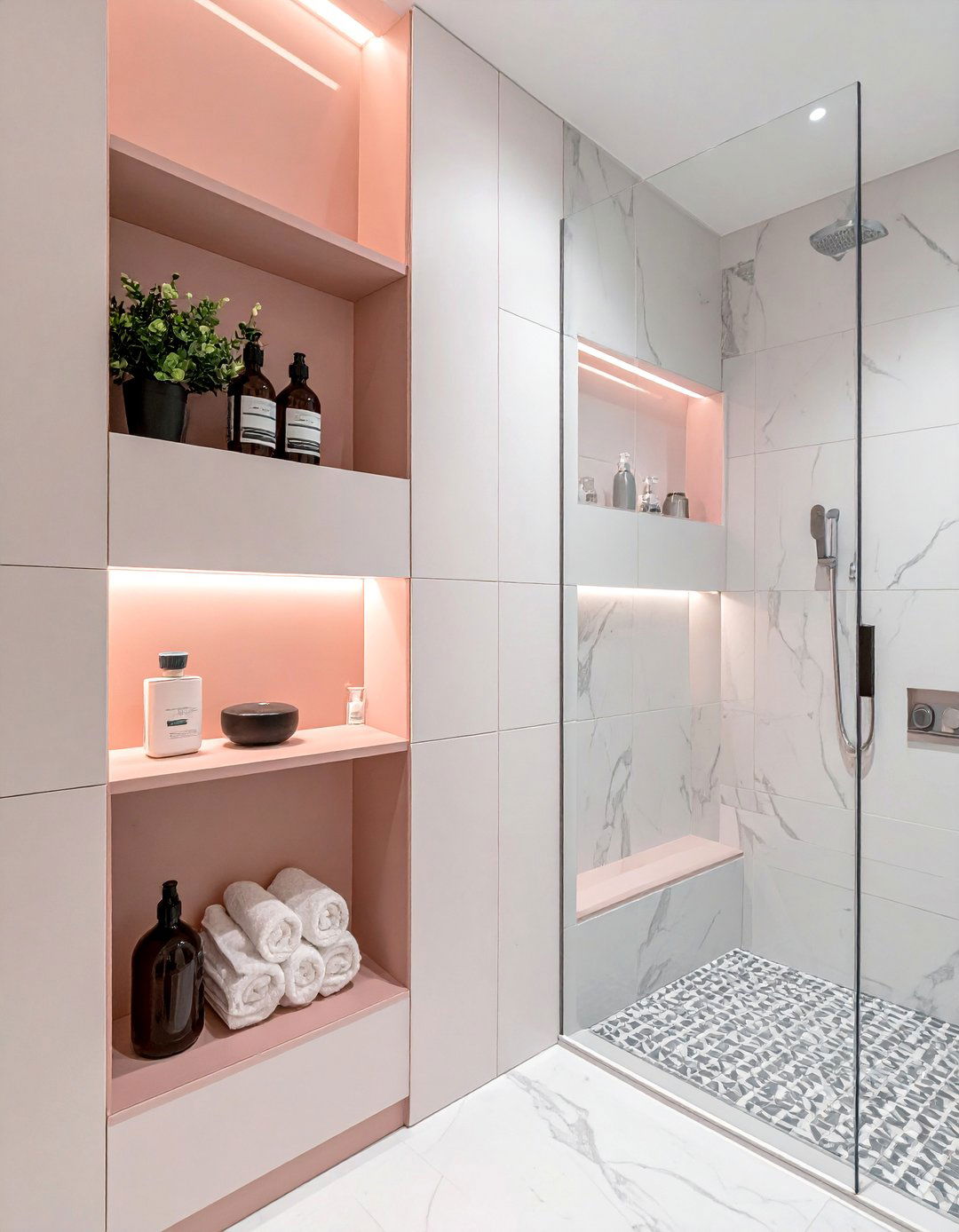 Recessed Wall Niches for Seamless Storage - 15 Bathroom Wall Storage Ideas for Organized Spaces