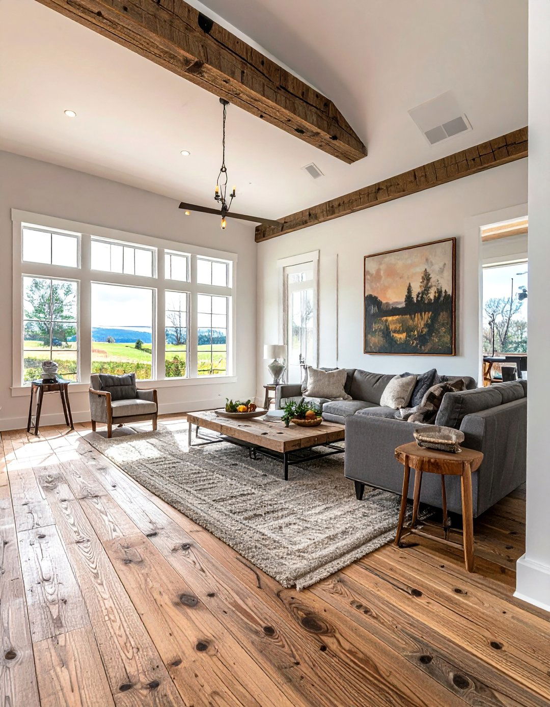 Reclaimed Wide Plank Pine Flooring - 40 Farmhouse Flooring Ideas to Enhance Your Home's Charm