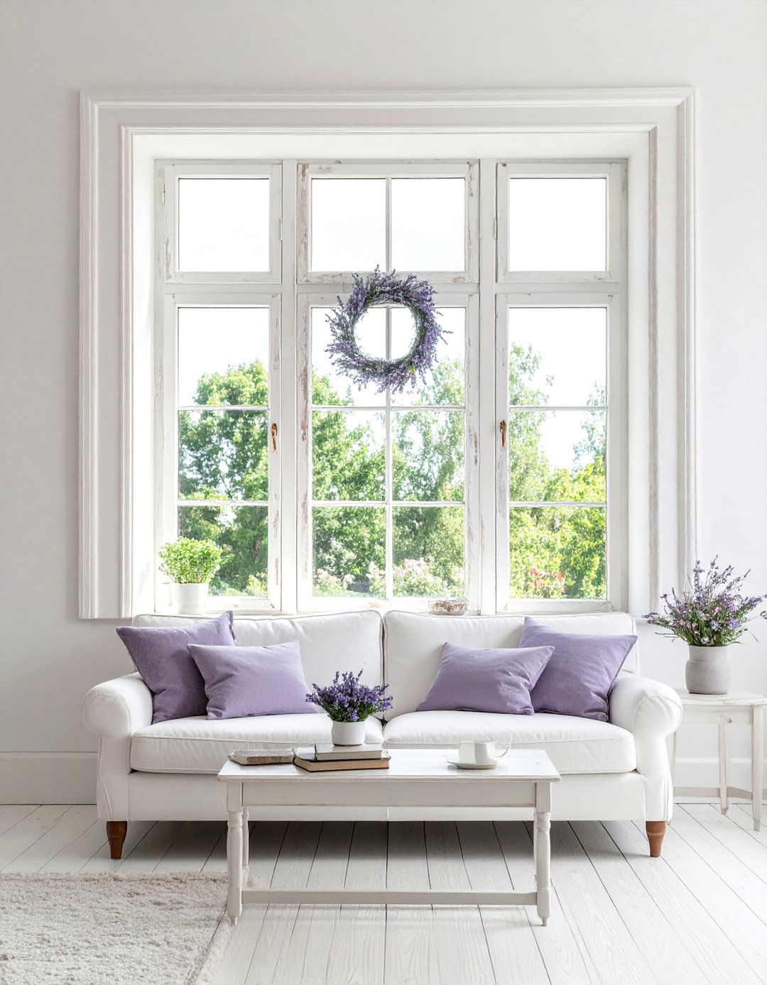 Reclaimed Window Frame as Wall Art - 25 Shabby-chic Style Living Room Ideas for Charm