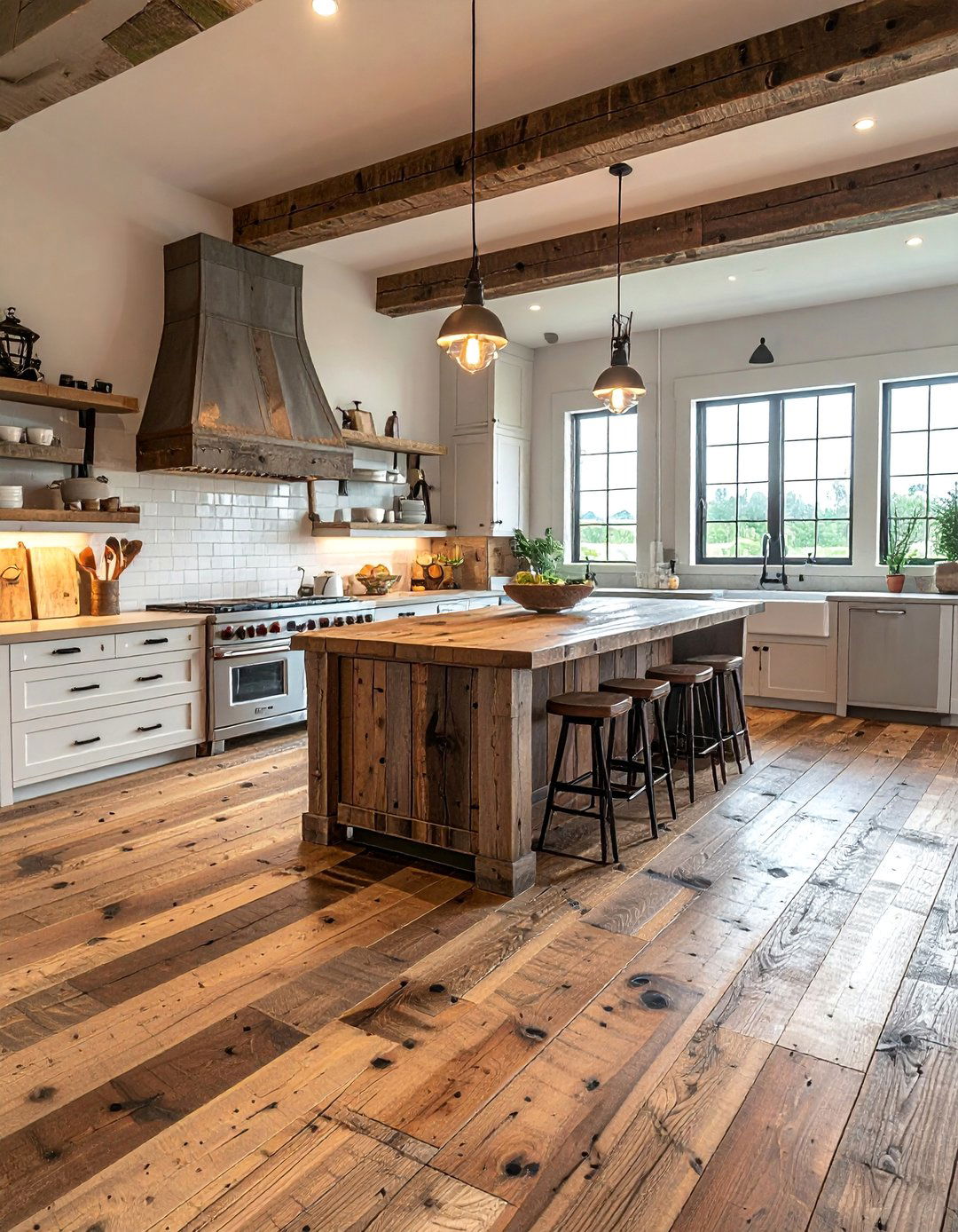 Recycled Barn Wood Flooring - 40 Farmhouse Flooring Ideas to Enhance Your Home's Charm