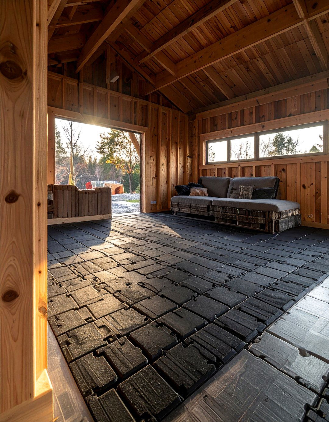 Recycled Rubber Solutions - 20 Shed Floor Ideas for Durable and Stylish Spaces