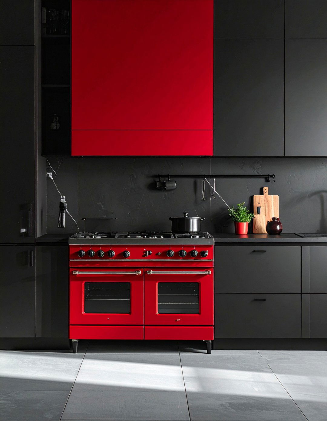 Red Appliances as Focal Points - 25 Red and Black Kitchen Ideas for a Dramatic Flair
