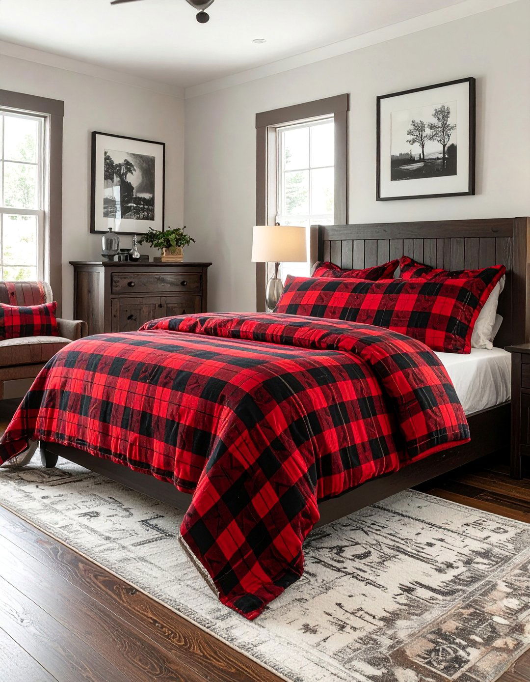 Red and Black Plaid Patterns - 25 Red and Black Bedroom Ideas for a Bold Statement