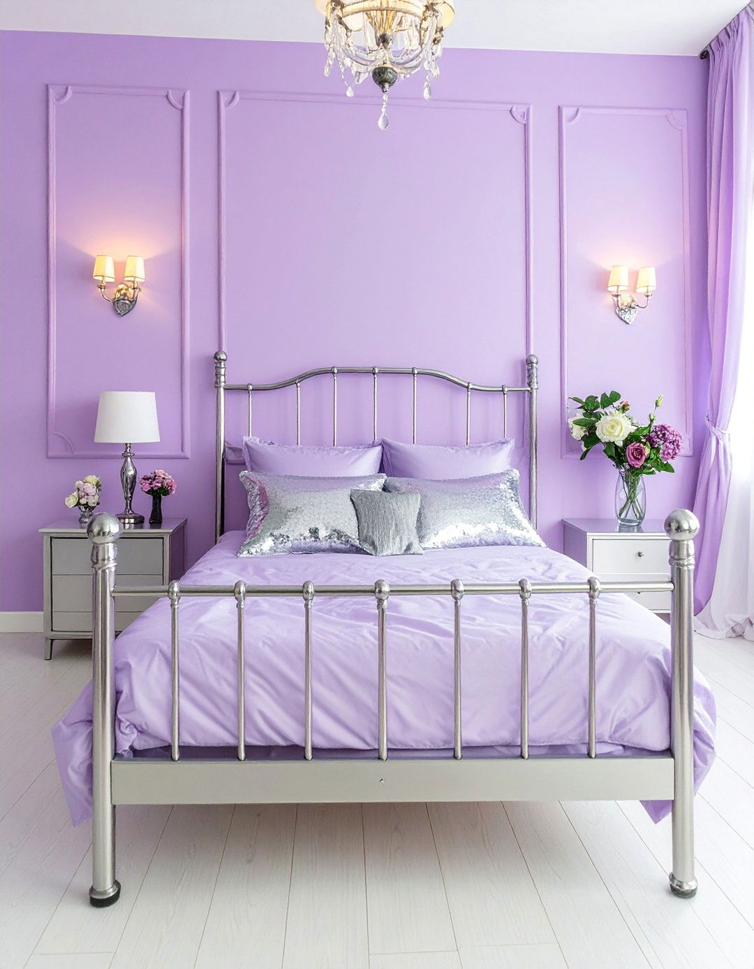 Regal Purple and Silver Accents - 25 Princess Room Ideas for a Dreamy Kids Room