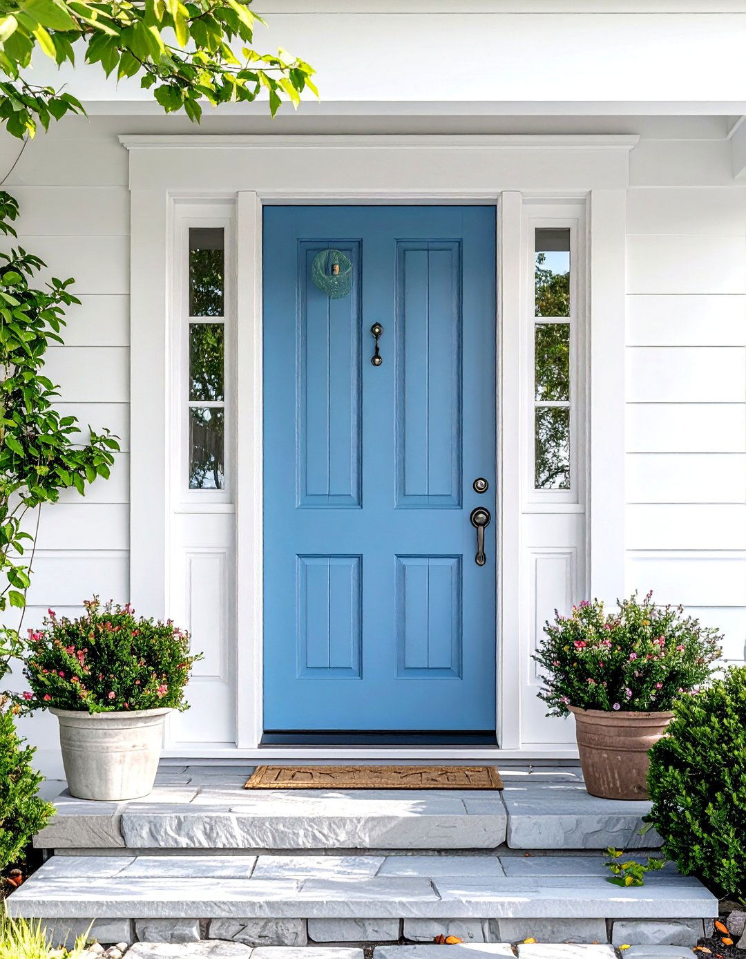 Robins Egg Blue Cedar Front Door - 20 Cedar Front Door Colors Ideas to Boost Curb Appeal