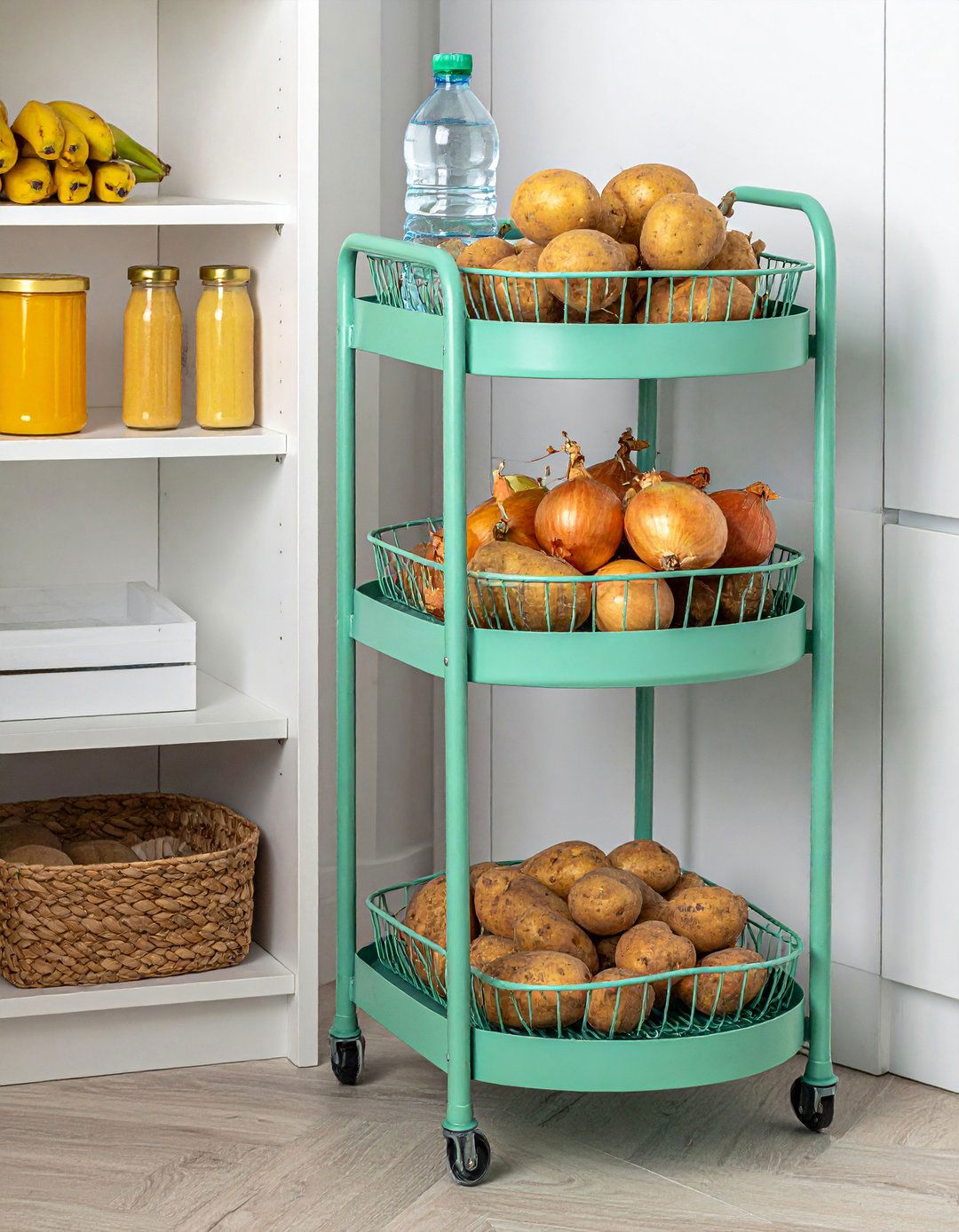 Rolling Carts for a Small Pantry - 30 Small Pantry Ideas for Efficient Storage