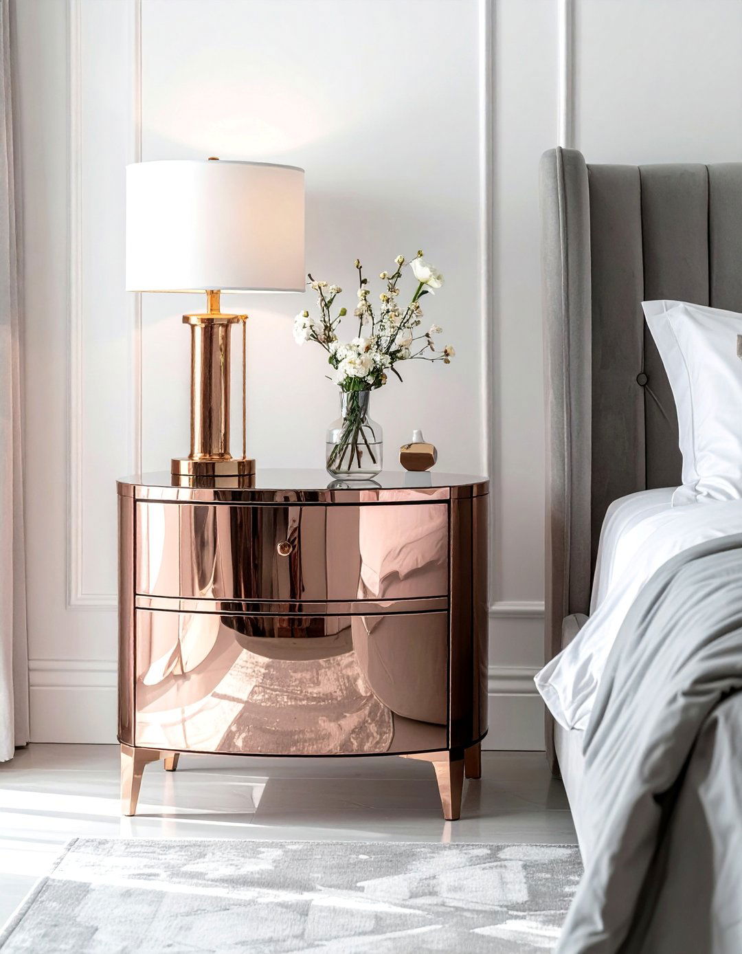 Rose Gold Mirrored Furniture - 15 Rose Gold Bedroom Ideas for a Glamorous Look