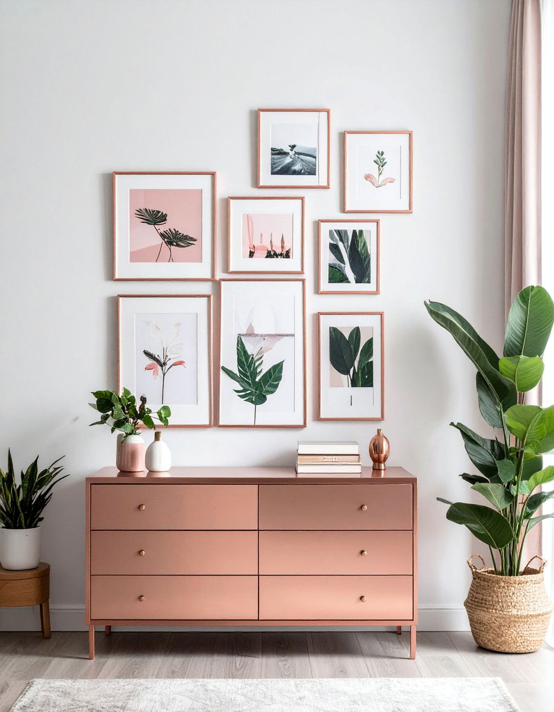 Rose Gold Wall Art and Photo Frames - 15 Rose Gold Bedroom Ideas for a Glamorous Look