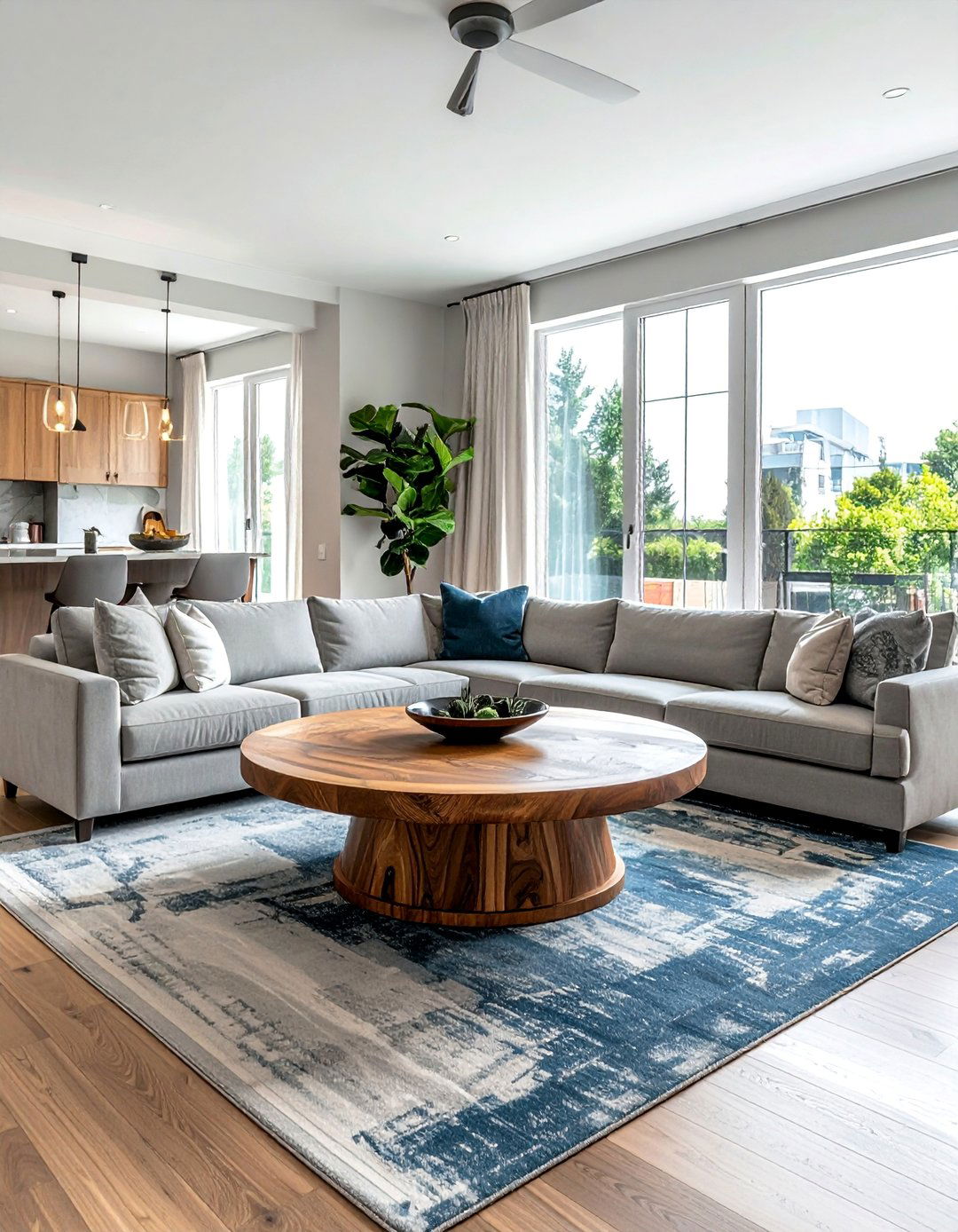 Round Coffee Tables to Encourage Flow - 40 Transitional Living Room Ideas for Modern Homes