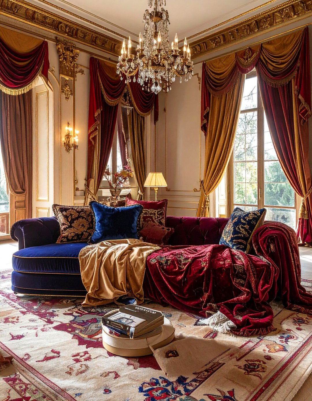 Royal Bedding and Textile Layering - 20 Castle Living Room Ideas for a Royal Ambiance
