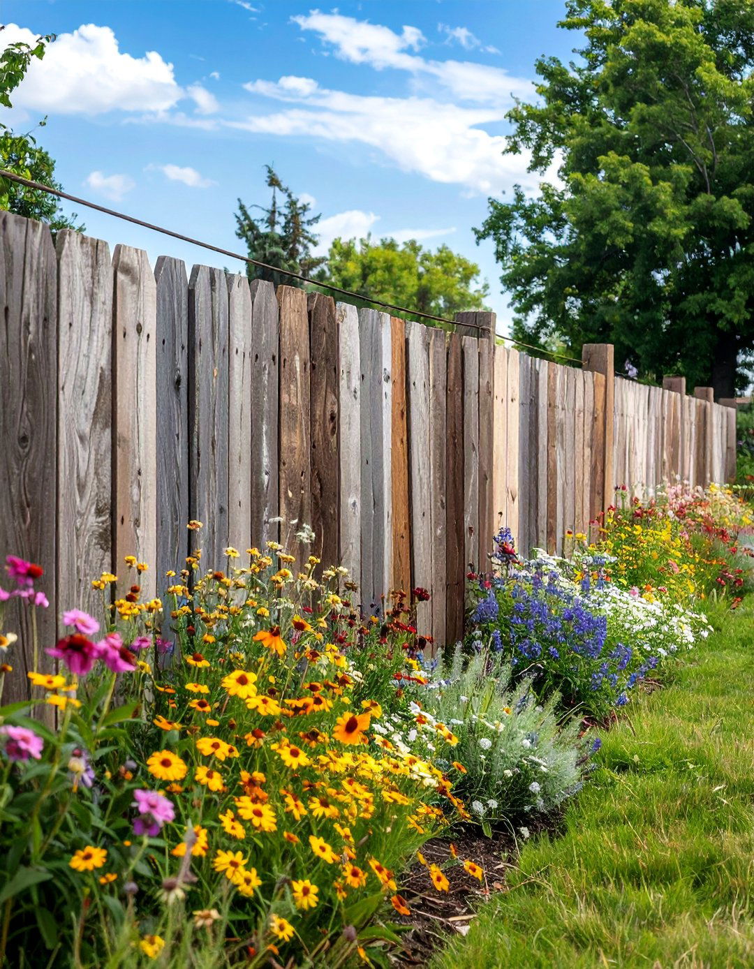 Rustic Barn Wood Garden Fence - 40 Garden Fence Ideas to Enhance Your Outdoor Space
