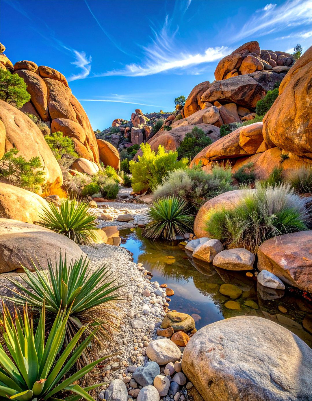 Rustic Boulder Creek Canyon - 30 Front Yard Dry Creek Bed Landscaping Ideas