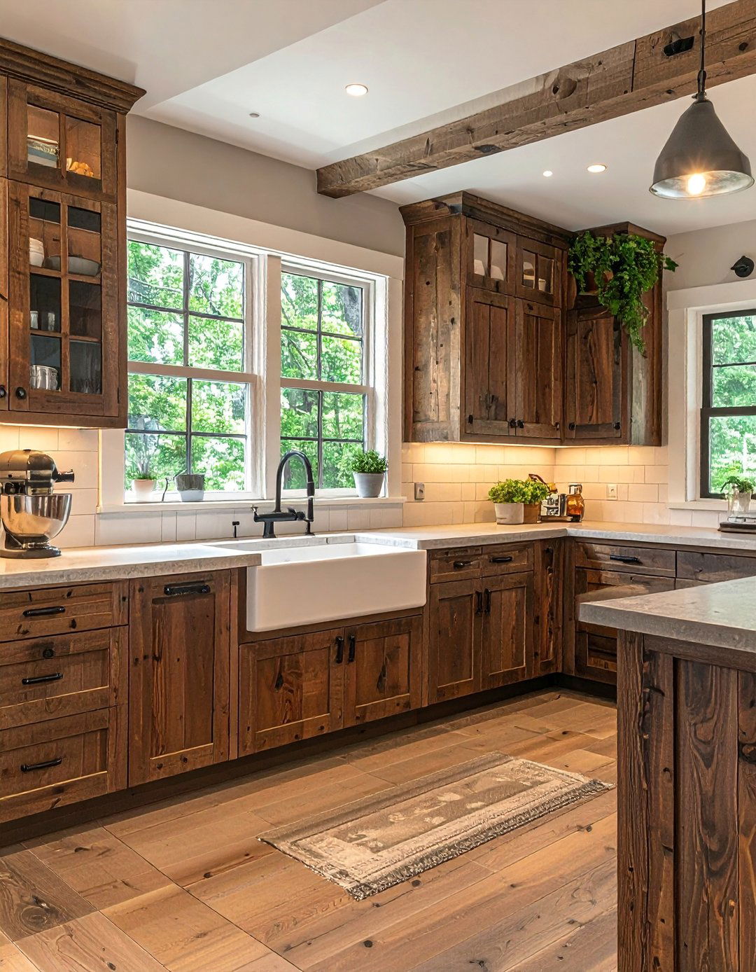 Rustic Brown Kitchen with Reclaimed Wood - 20 Brown Kitchen Ideas for a Warm, Earthy Feel
