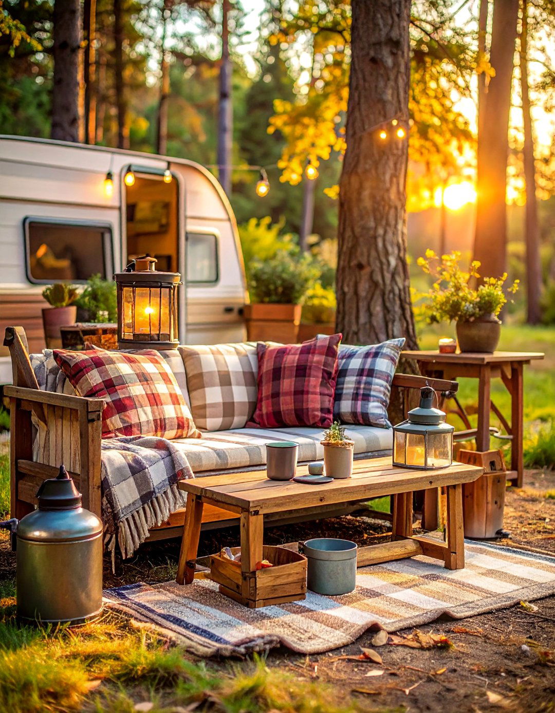 Rustic Cabin Aesthetic - 30 RV Campsite Decorating Ideas for a Cozy Outdoor Retreat