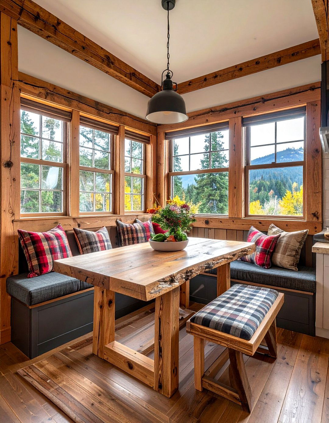 Rustic Cabin Aesthetic - 25 Corner Breakfast Nook Ideas for a Charming Dining Spot