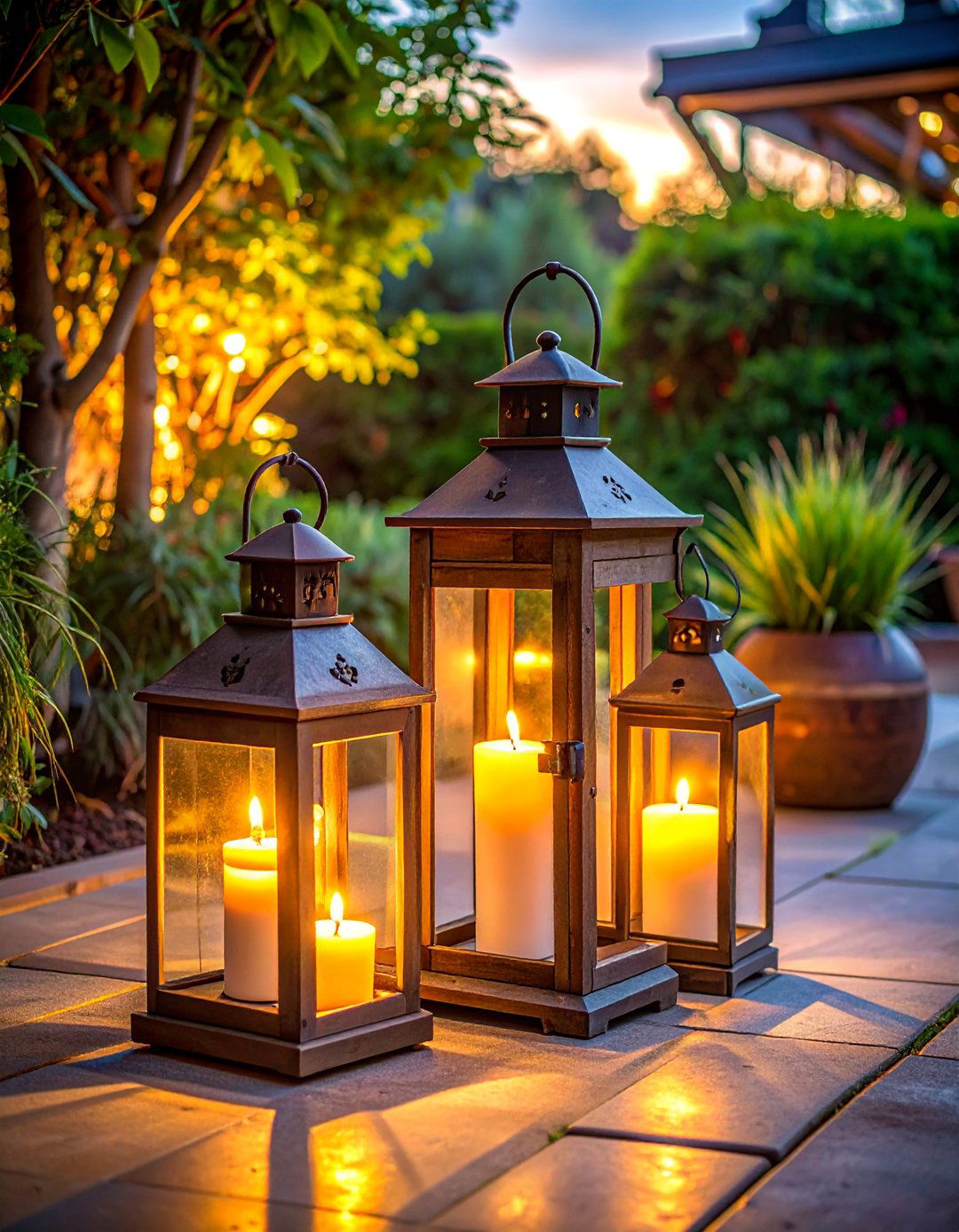 Rustic Candle Lantern Arrangements - 15 Decorating With Candles Ideas for a Warm and Inviting Home